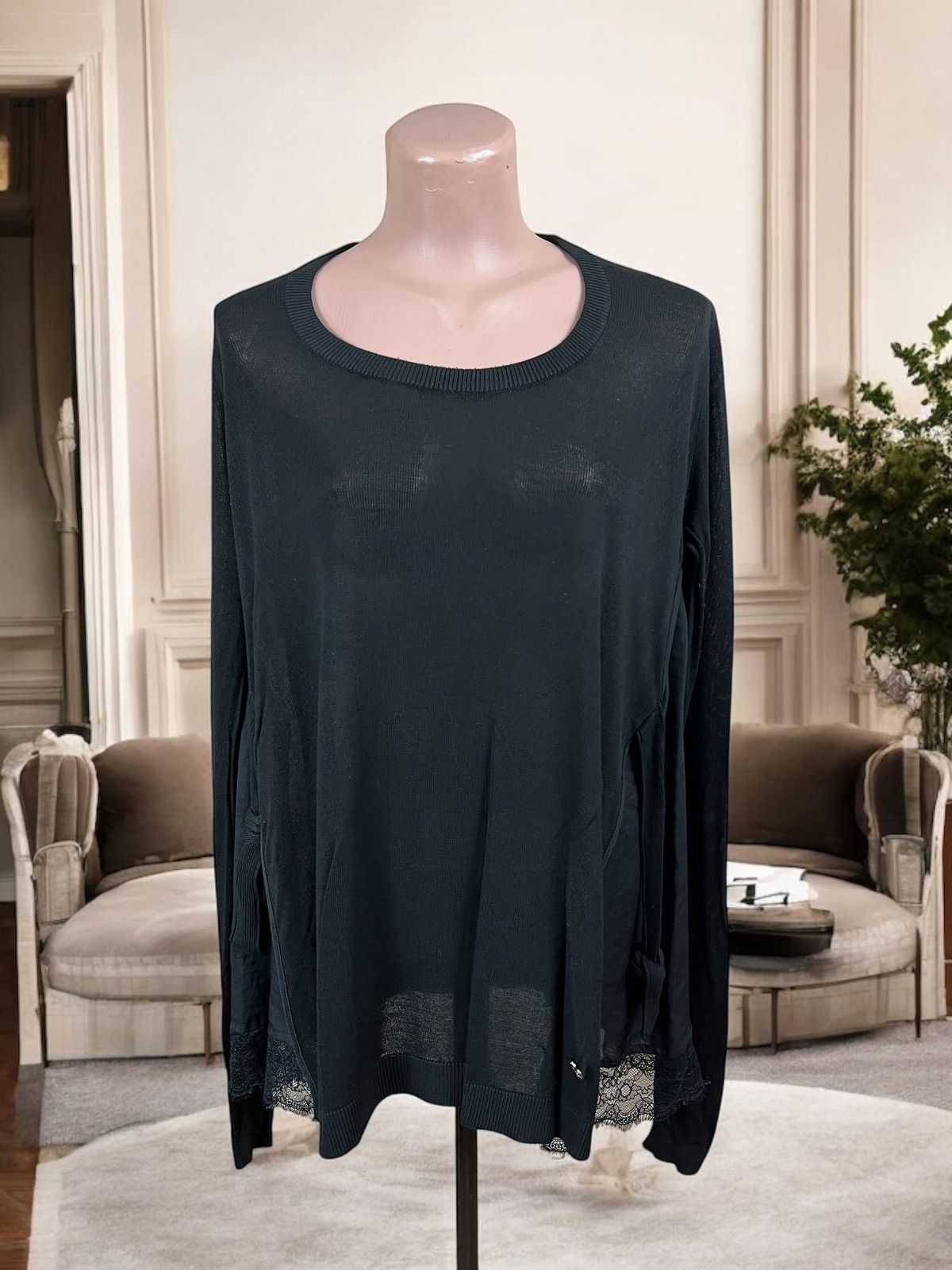 TWINSET Twinset long black pull size S oversize fit viscose Size S / US 4 / IT 40 - 1 Thumbnail