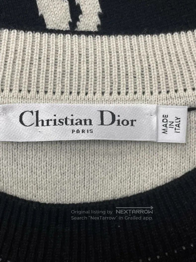 Dior Dior Black and white 8-character cashmere sweater Size XS / US 0-2 / IT 36-38 - 4 Thumbnail