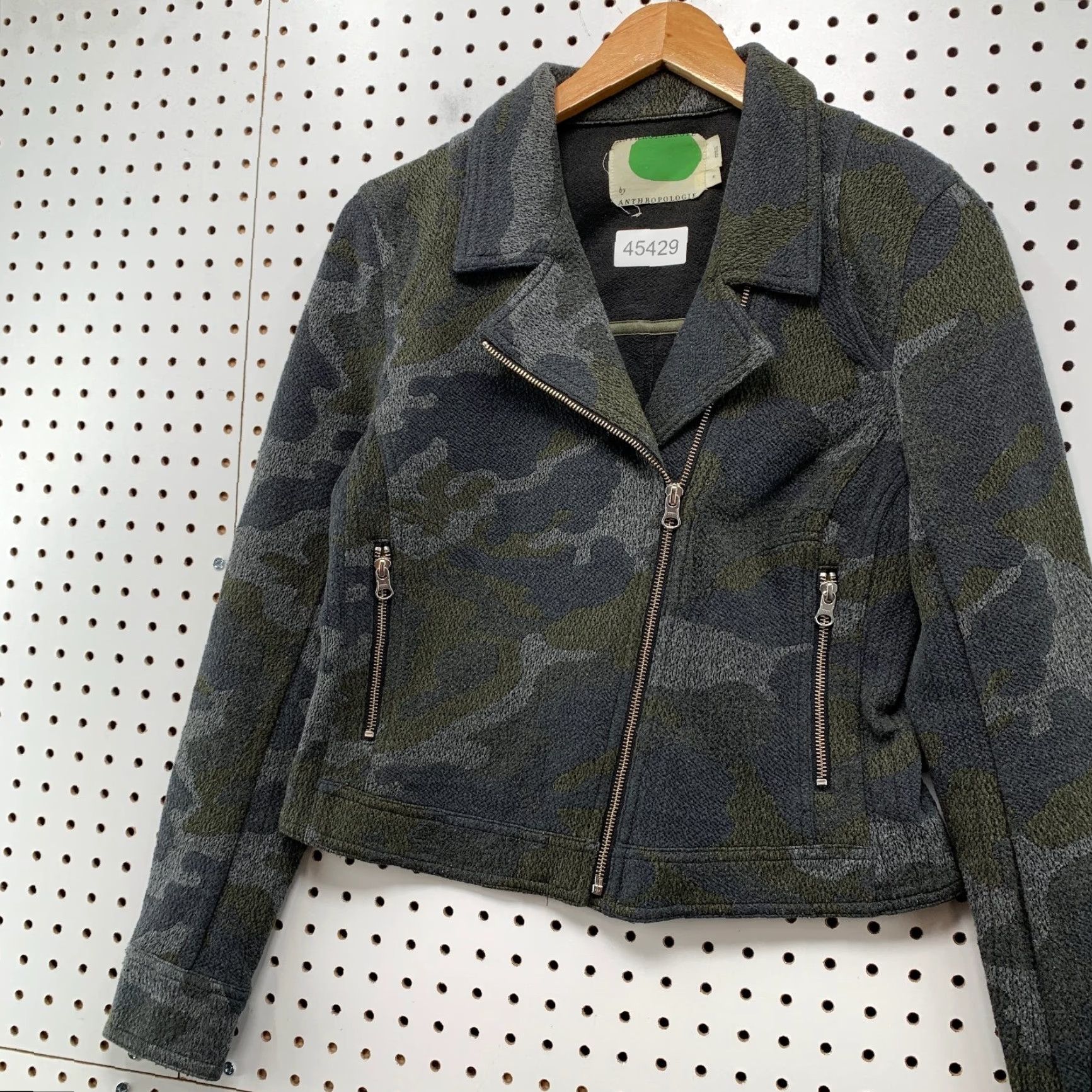 Anthropologie Anthropologie Camo Moto Jacket Womens S Green Marrakech Zip Grunge Rock Jacket - Womens S Green Marrakech Zip Grunge Rock Size S / US 4 / IT 40 - 3 Thumbnail