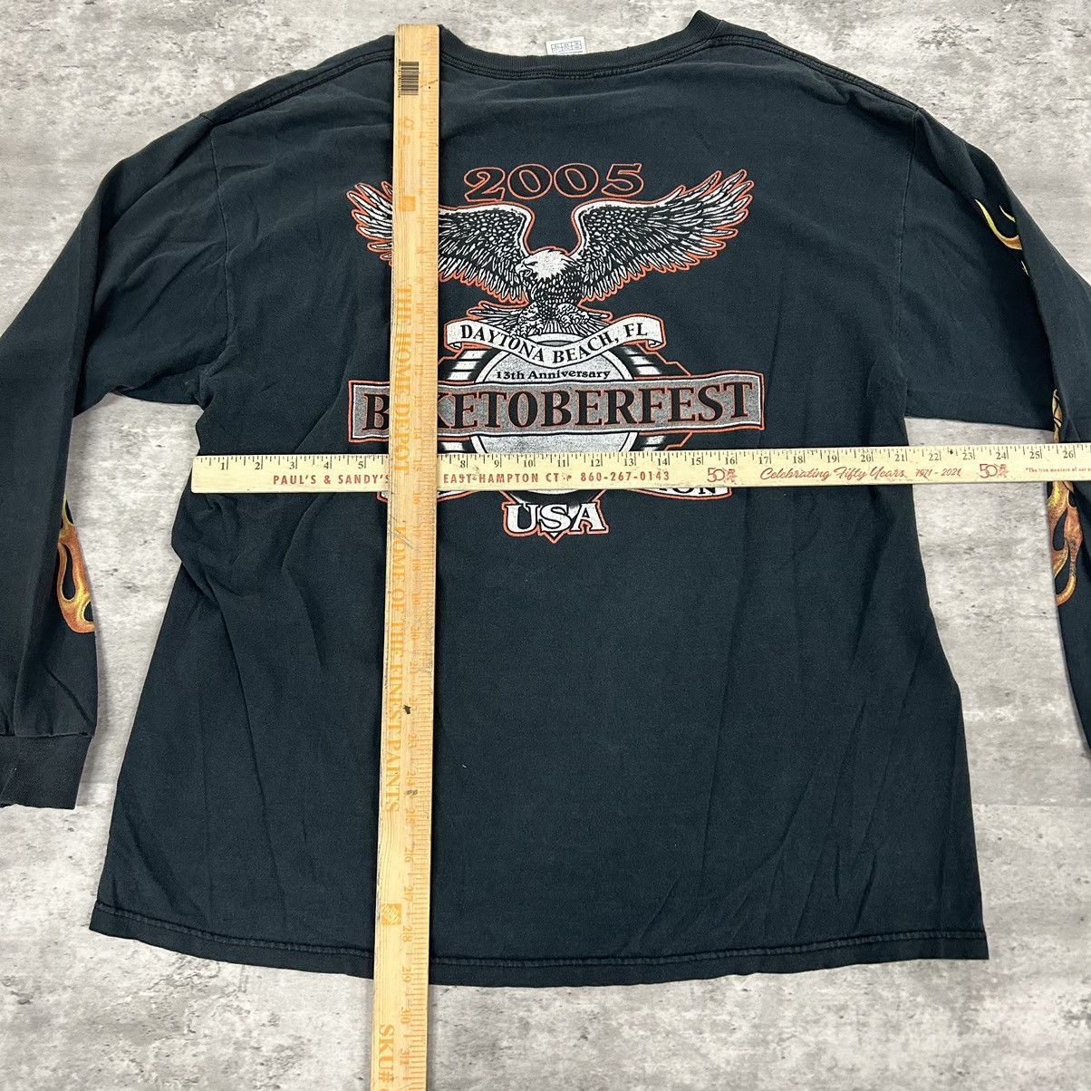 Vintage vintage Harley Davidson style long sleeve flame shirt Sz xl Size US XL / EU 56 / 4 - 8 Thumbnail
