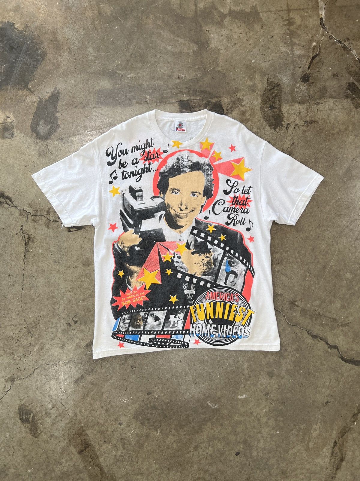 Vintage backstock AOP Boot ‘22 Funniest Videos Bob Saget Tee XXL Size US XXL / EU 58 / 5 - 2 Thumbnail