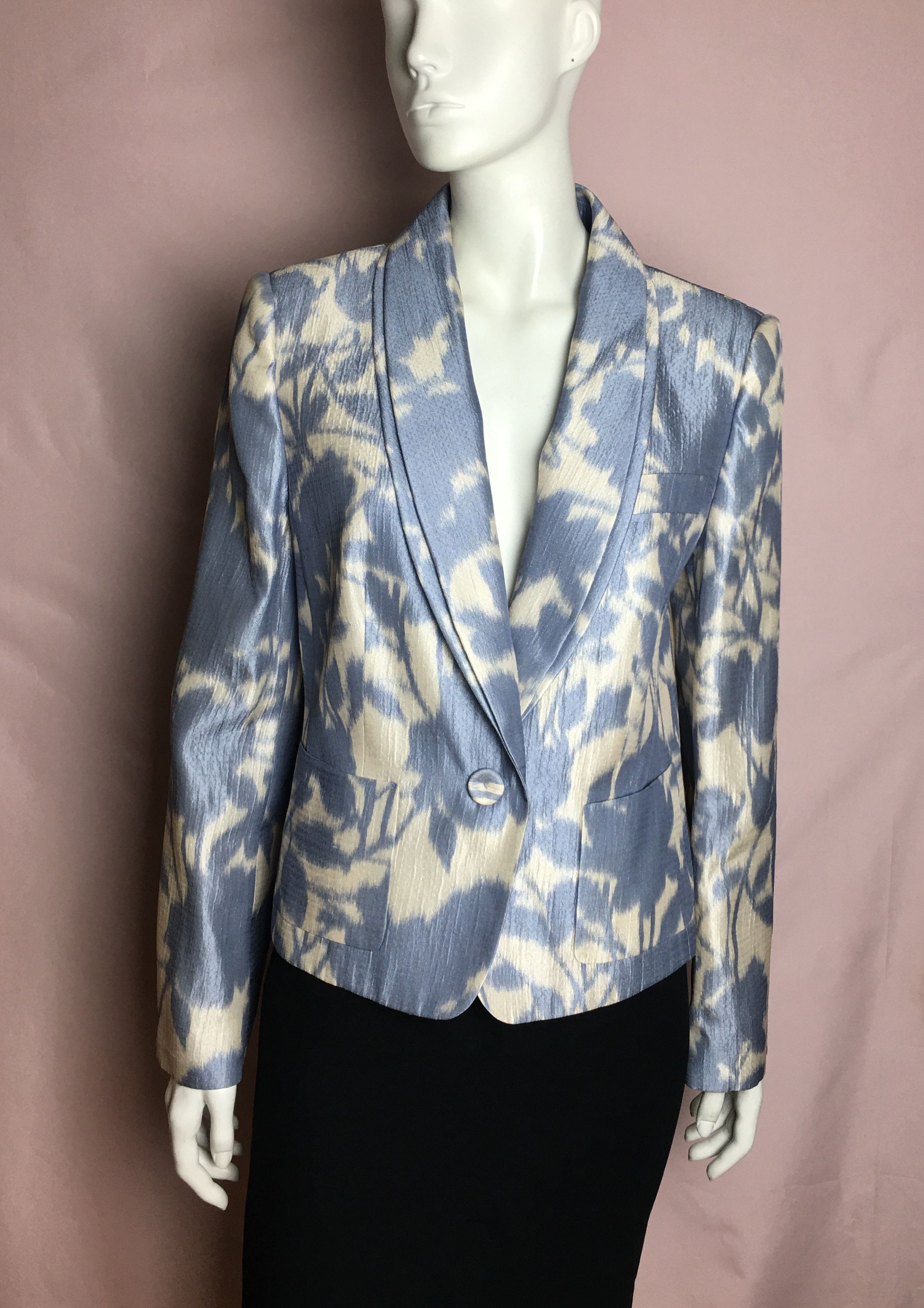 Escada ESCADA Silk Cotton Floral Print Blazer Jacket EU 42 Size L / US 10 / IT 46 - 2 Thumbnail