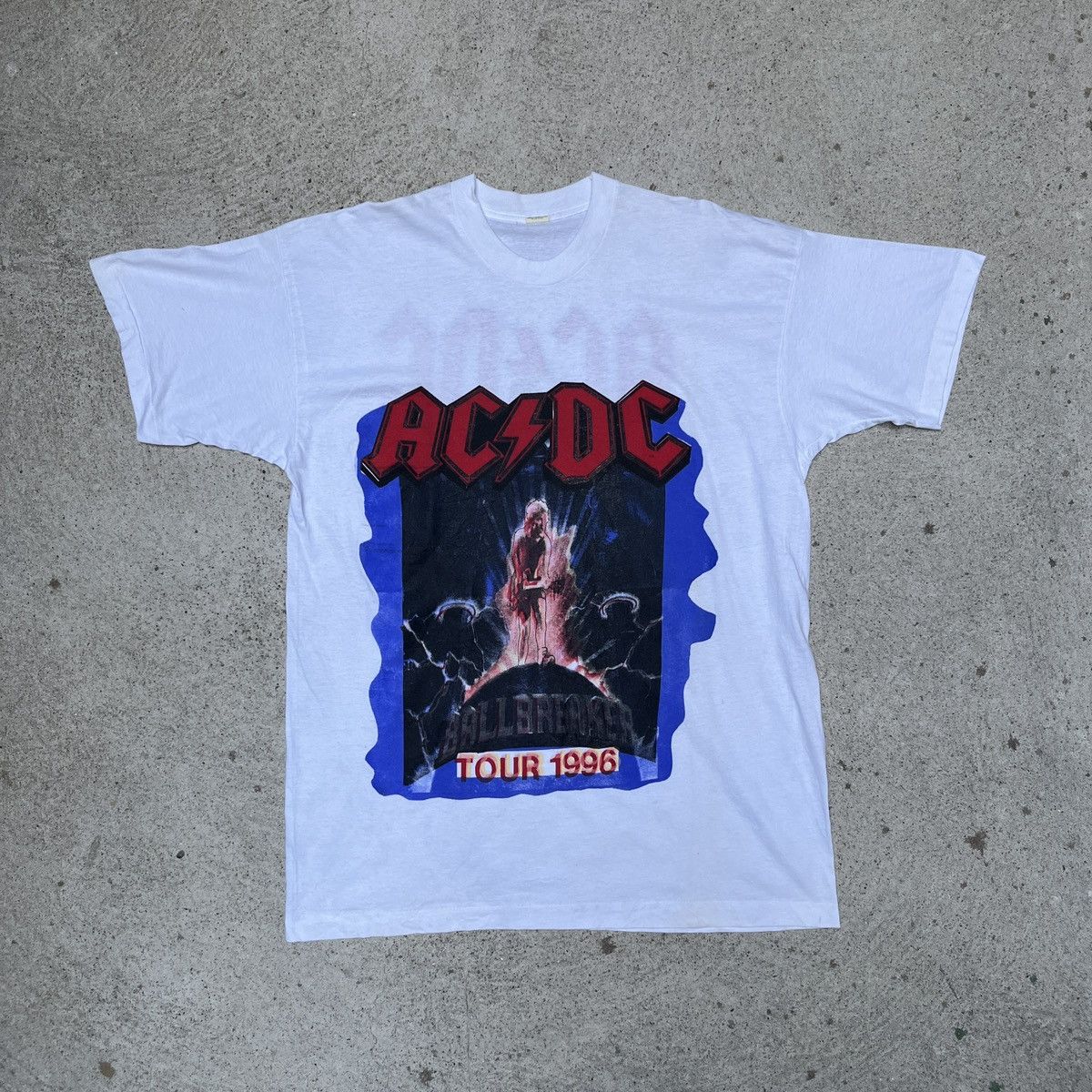 image of Acdc x Band Tees Ac/dc 1992 Vintage T-Shirt in White, Men's (Size XL)