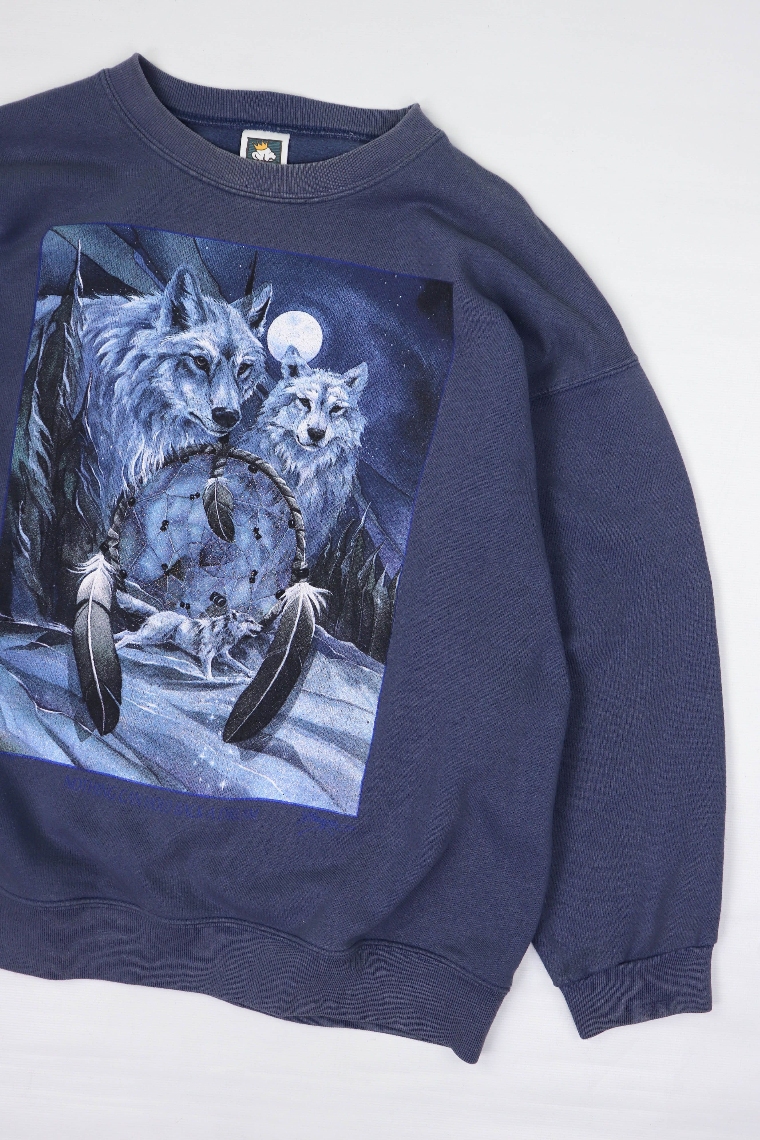 Vintage Vintage 90s Wolfs Graphics Sun Faded Crewneck Sweatshirt Size L / US 10 / IT 46 - 5 Thumbnail