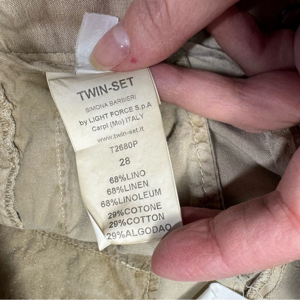 TWINSET Twinset Twin-Set Simona Barbieri Linen Blend Beige Trousers Size 28" / US 6 / IT 42 - 7 Thumbnail