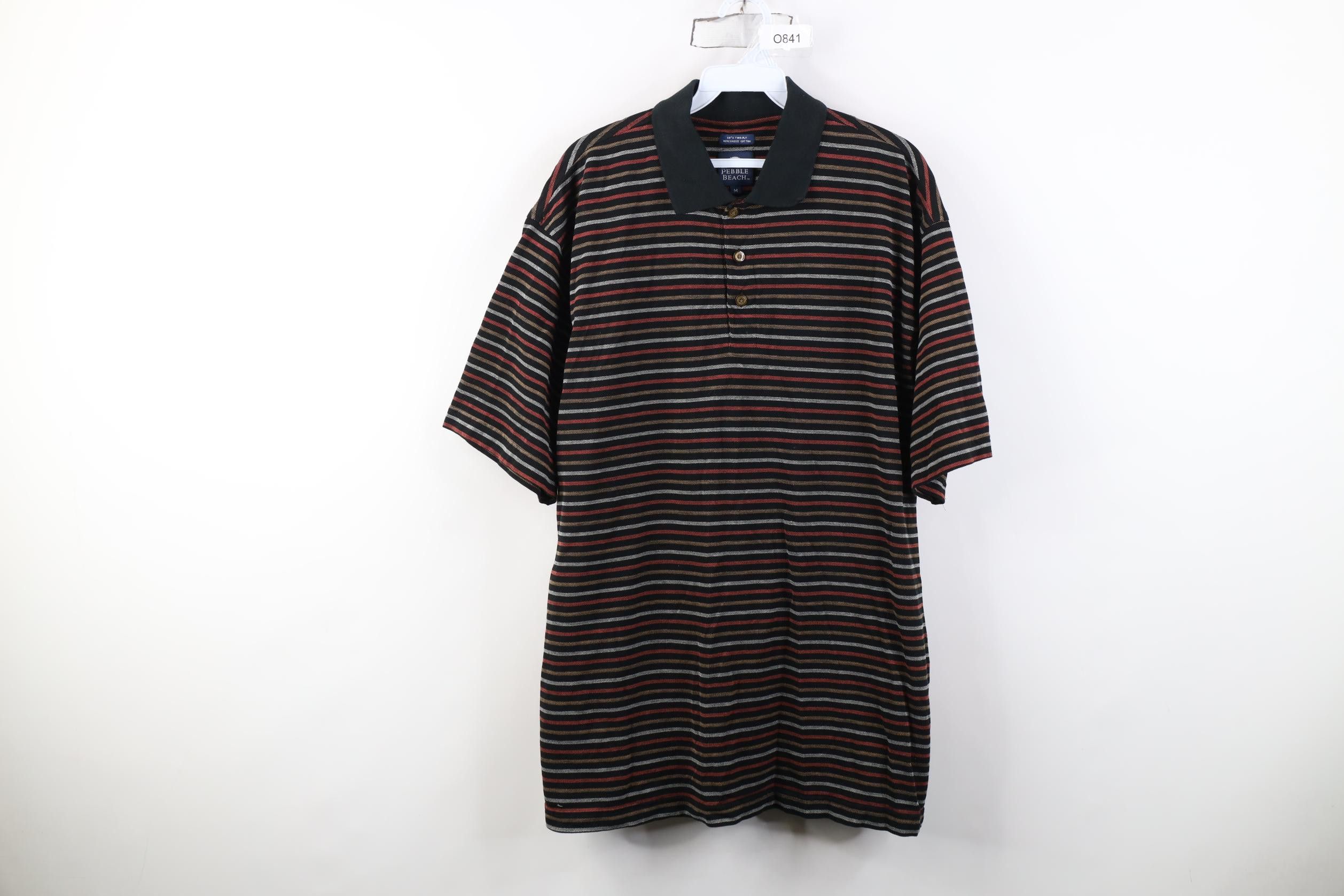 Vintage Vintage 90s Y2K Pebble Beach Block Knit Golf Polo Shirt Size US M / EU 48-50 / 2 - 1 Thumbnail