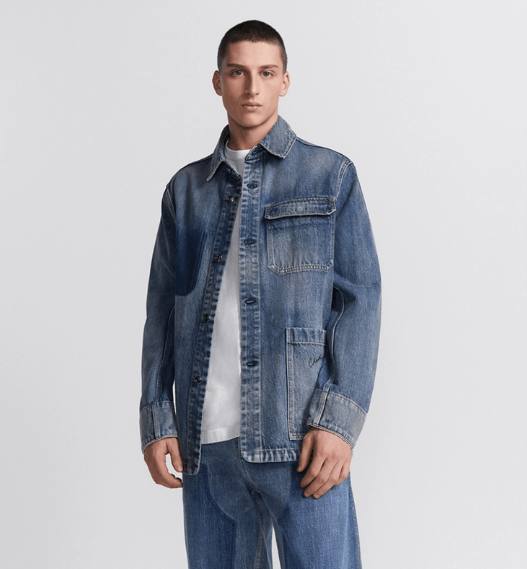 Dior o1w1db10525 493D49 Lily of the Valley Overshirt in Blue Size US M / EU 48-50 / 2 - 4 Thumbnail