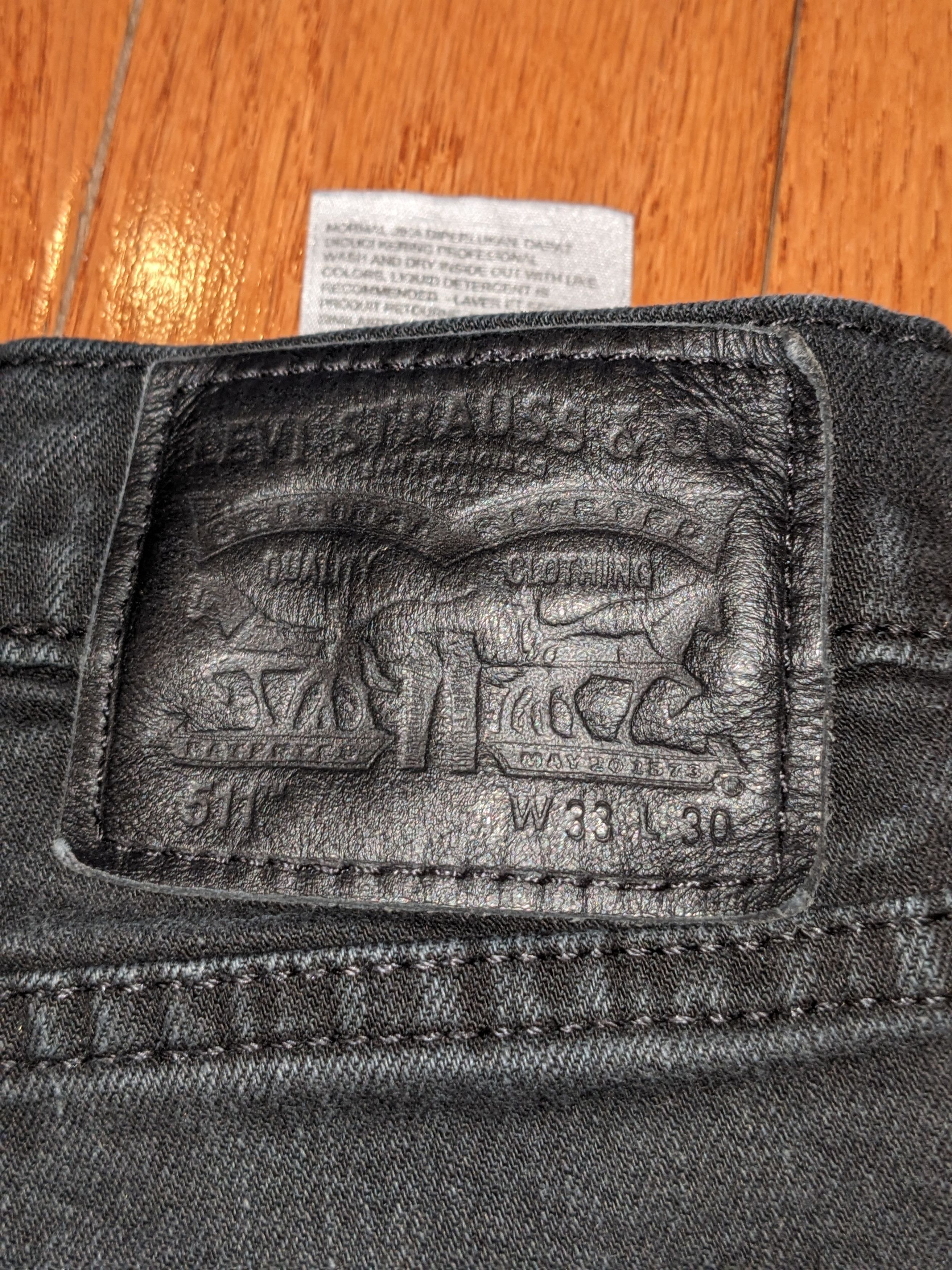 Levi's × Vintage Levis 511 33 x 30 Slim Fit Black Denim Jeans Size US 33 - 3 Thumbnail