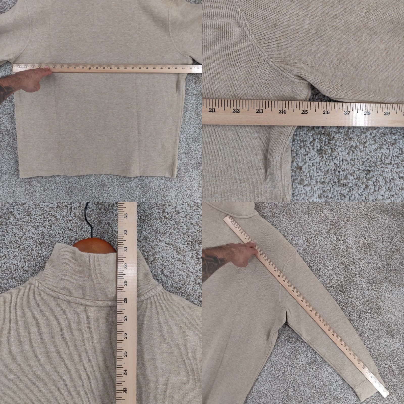 Polo Ralph Lauren VINTAGE Polo Ralph Lauren 1/4 Zip Pullover Sweater Mens XL Beige Mock Neck Size US XL / EU 56 / 4 - 9 Thumbnail