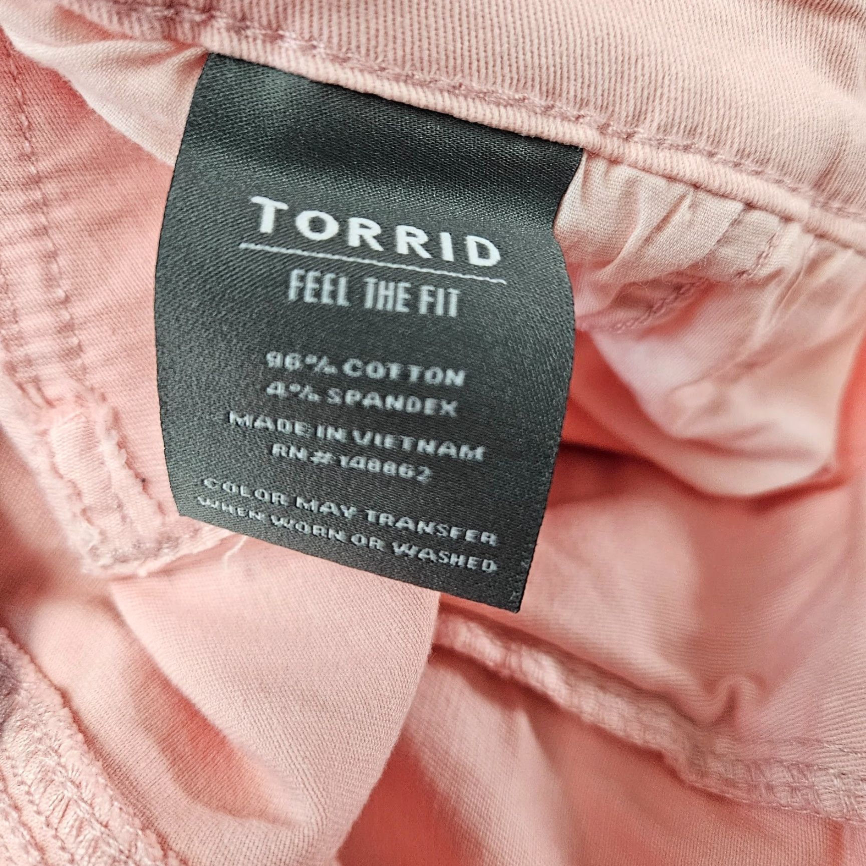 Torrid Torrid Womens Twill Chino Crop Pants Sz 22 Pink High Rise Cotton Blend Size 40" / US 18 - 6 Thumbnail