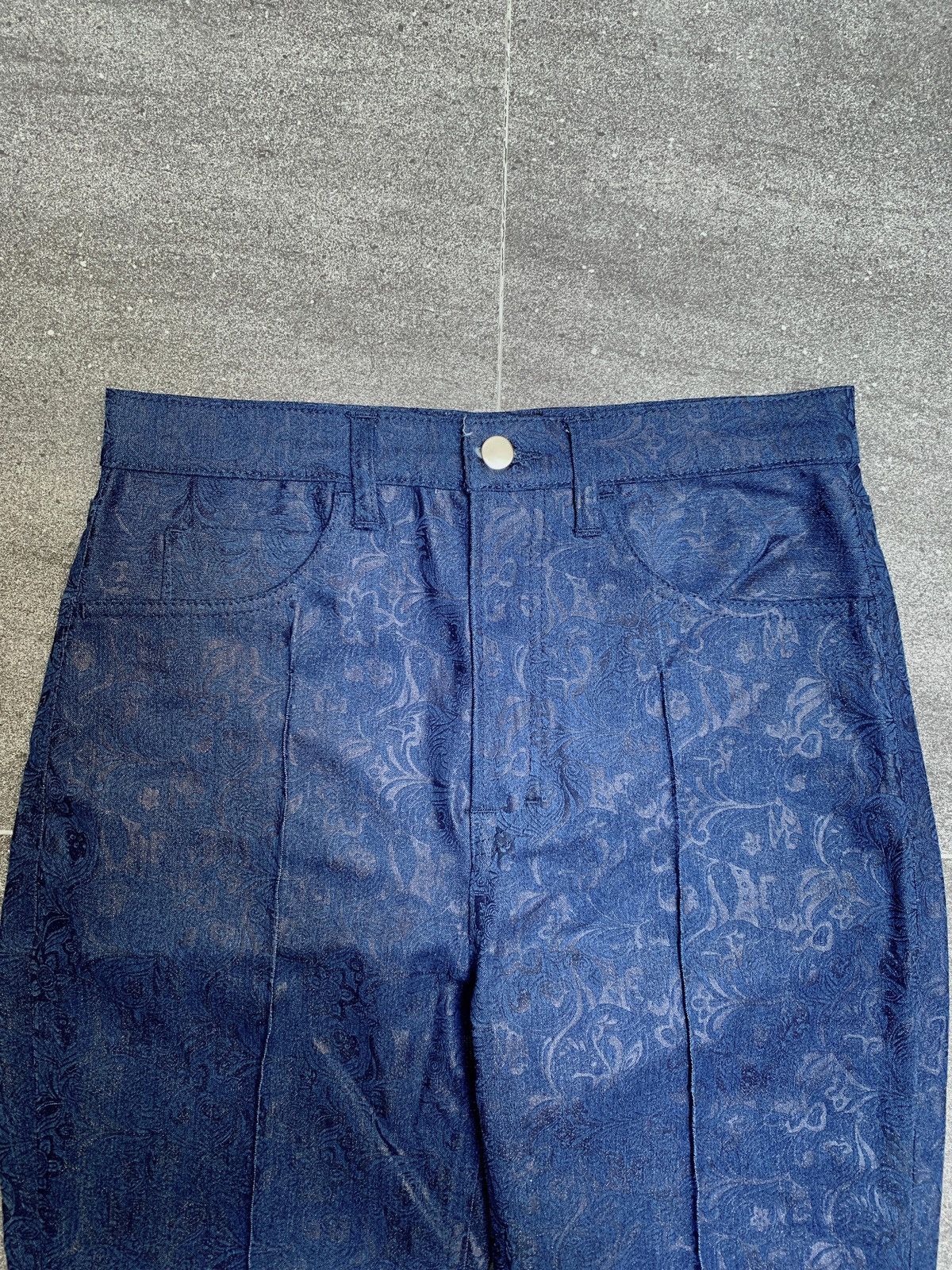 Designer × Handmade Textured Floral Flared Pants Size US 32 / EU 48 - 4 Thumbnail