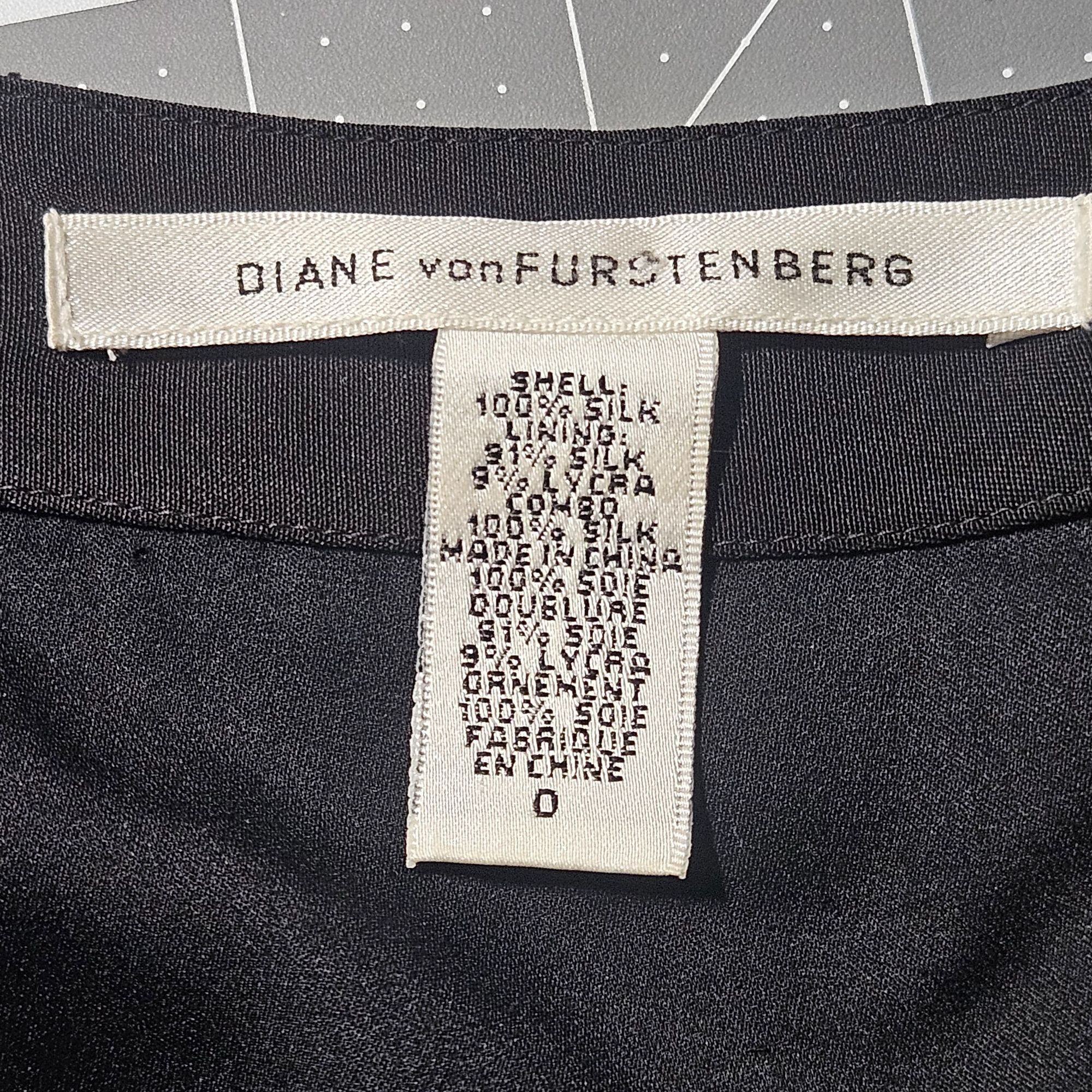 Diane von Furstenberg DVF Nightingale Silk Mini Dress 0 Babydoll Black Gold Dots C Size XS / US 0-2 / IT 36-38 - 3 Thumbnail