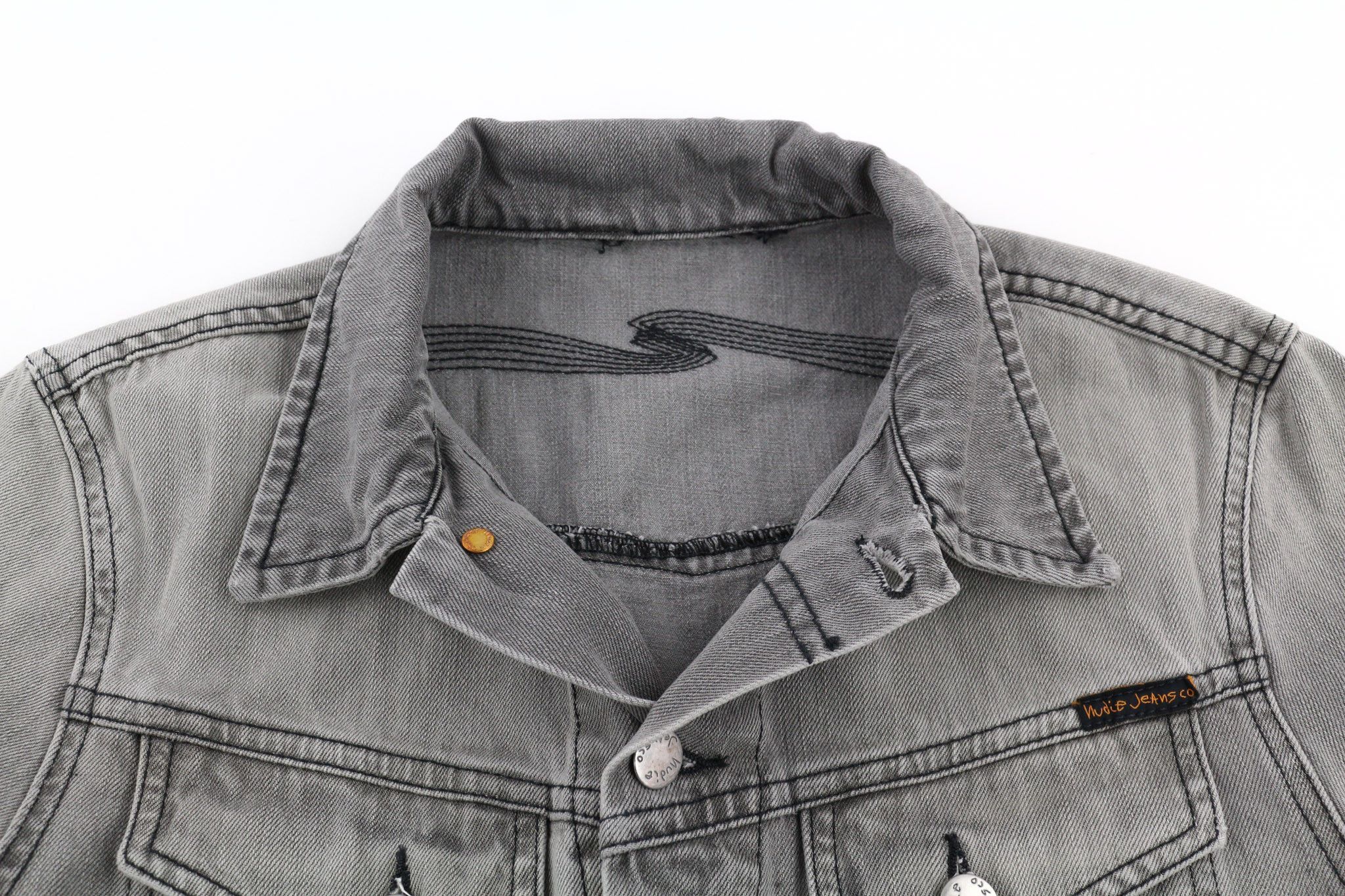 Nudie Jeans CONNY ORG. FOG S Organic Cotton Grey Denim Jacket 80338 Size US S / EU 44-46 / 1 - 4 Thumbnail