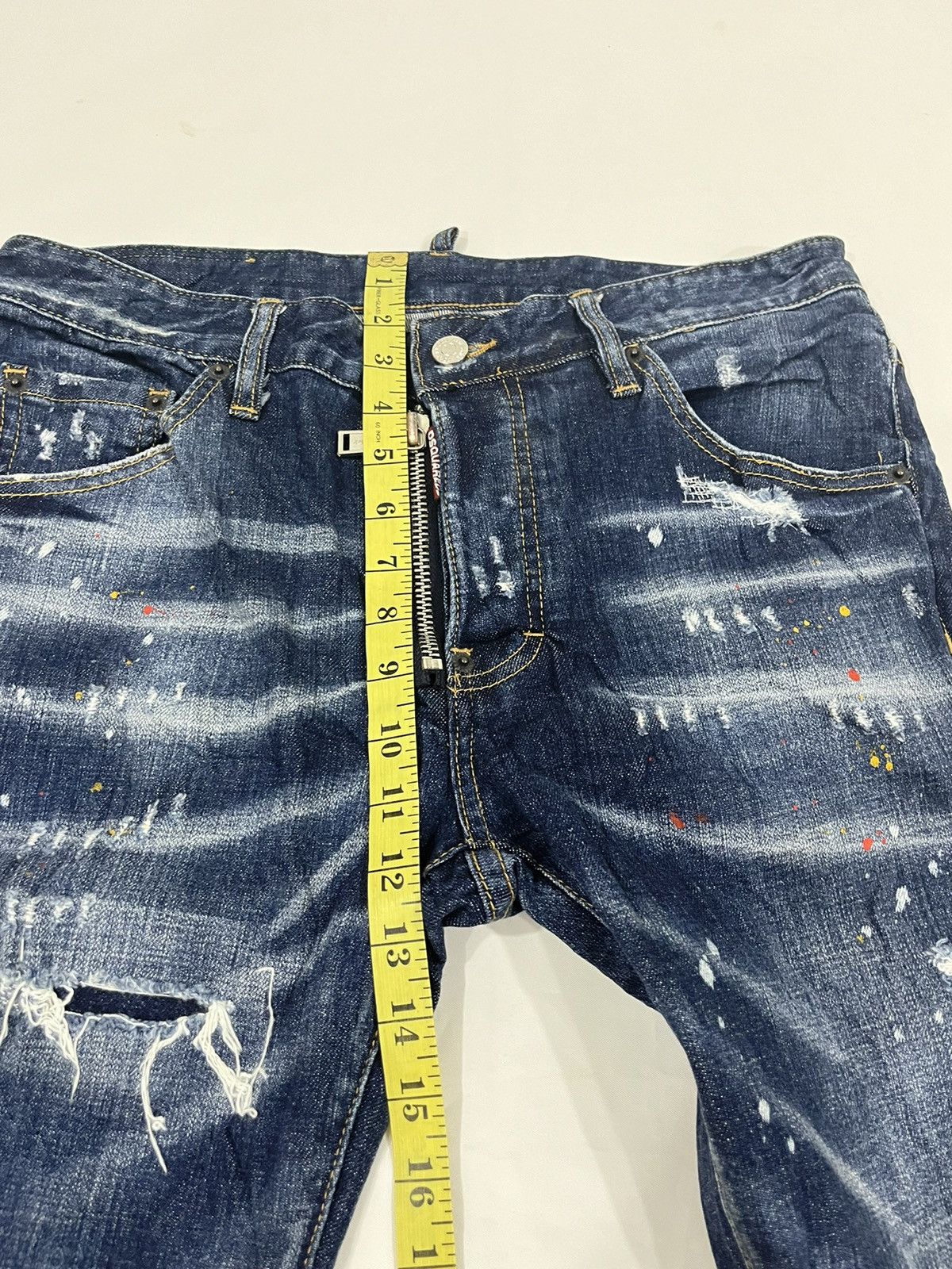 Designer × Dsquared2 Dsquared2 Distress Paint Splatter Ripped Slim Fit Jeans Size US 34 / EU 50 - 16 Thumbnail