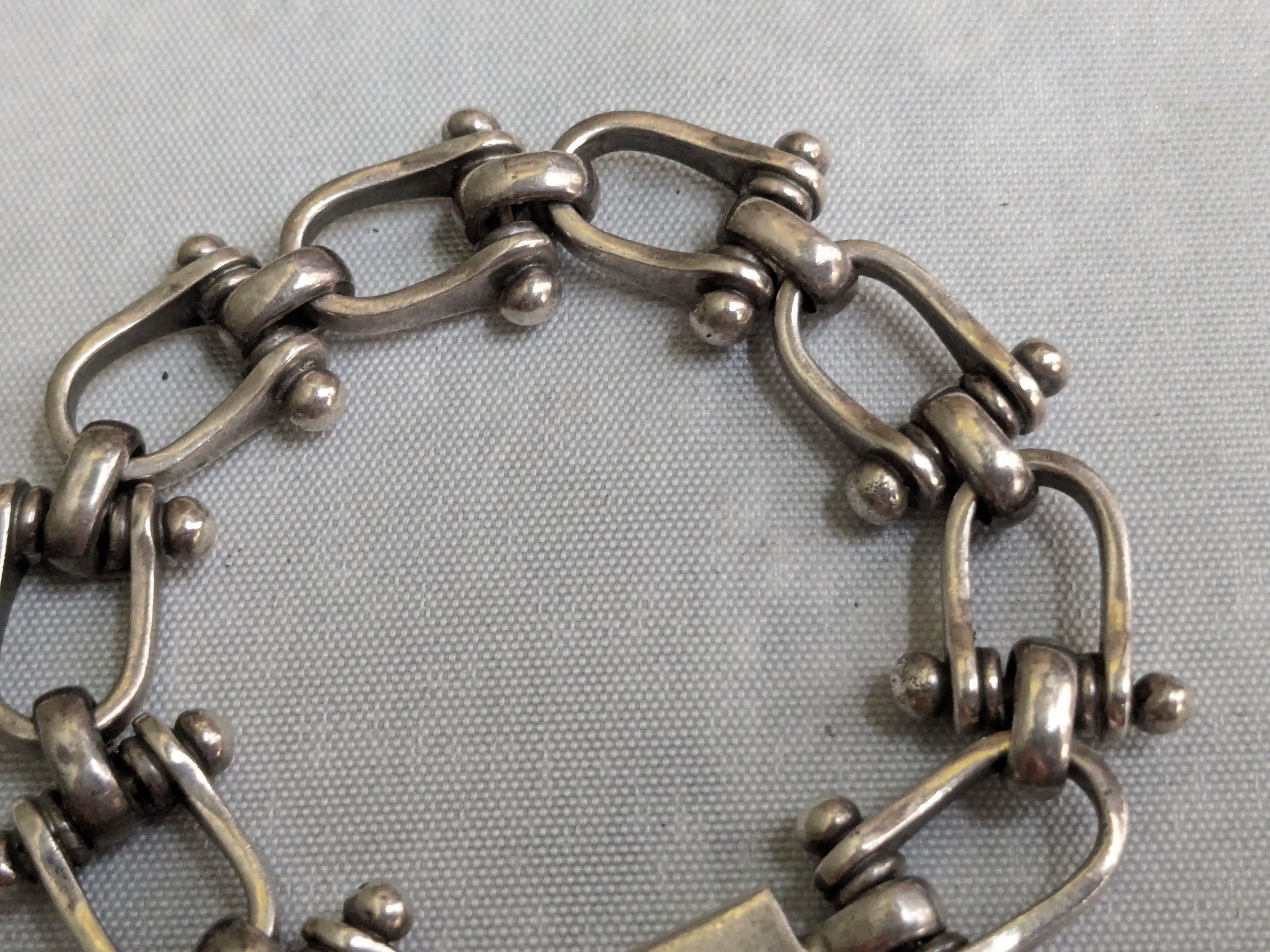 Jewelry Vintage Sterling Silver Bracelet Taxco Equestrian 7" Size ONE SIZE - 2 Thumbnail