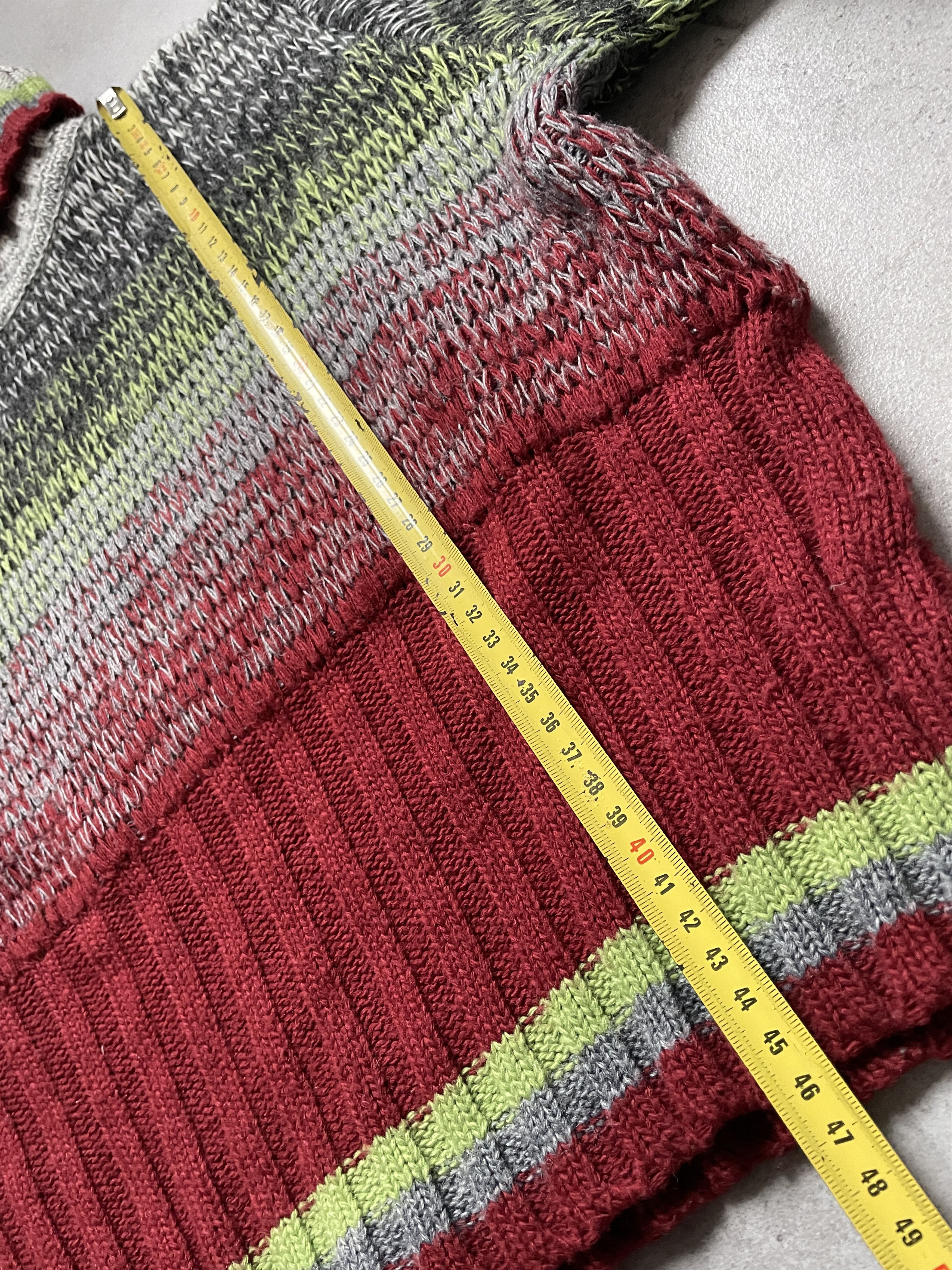 Diesel Y2K DIESEL COLOURFULL STRIPED WOOL CROPPED GOLF SWEATER Size XL / US 12-14 / IT 48-50 - 9 Thumbnail