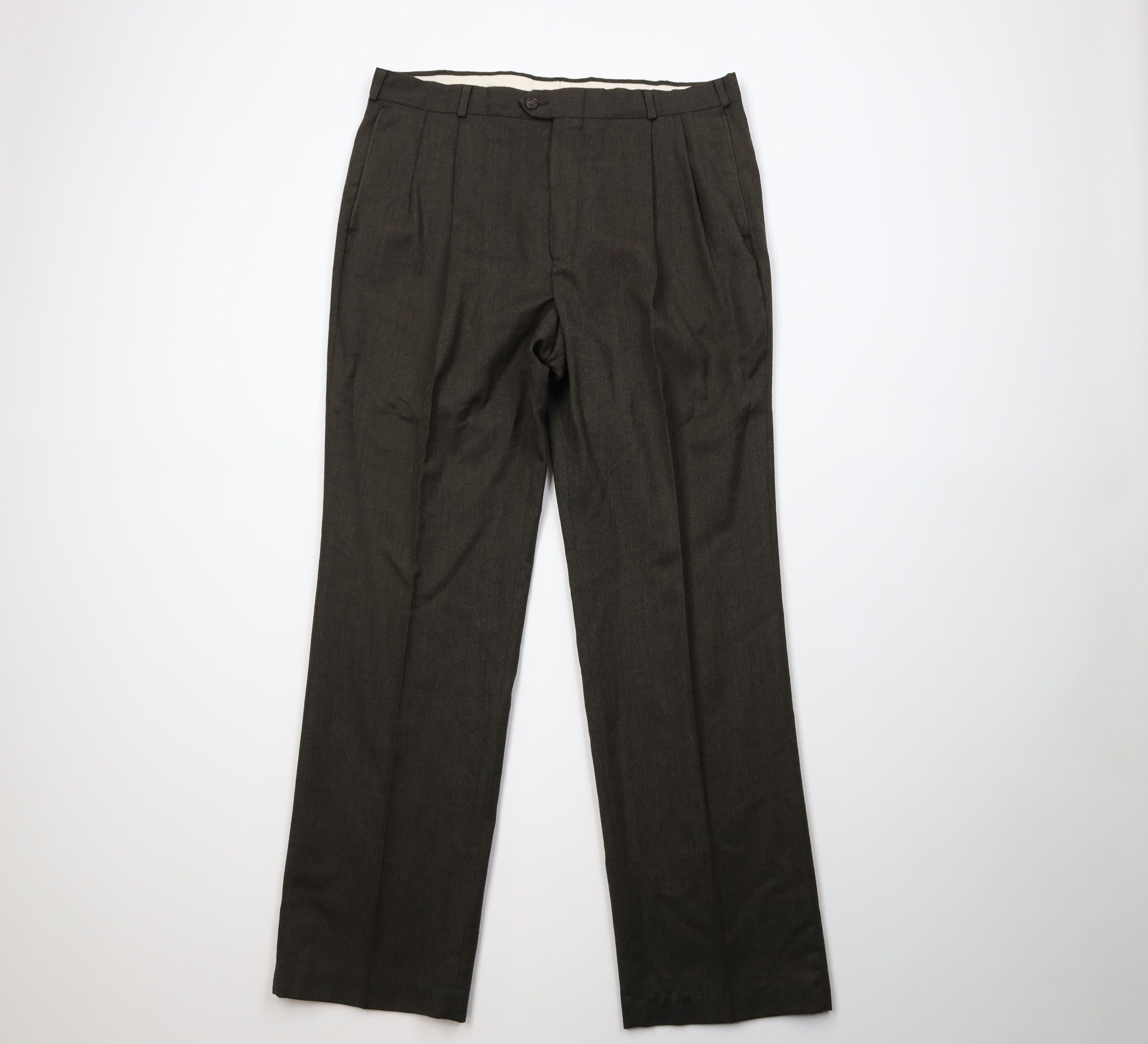 Vintage Vintage 90s Streetwear Knit Wide Leg Chino Pants Green USA Size US 36 / EU 52 - 1 Thumbnail