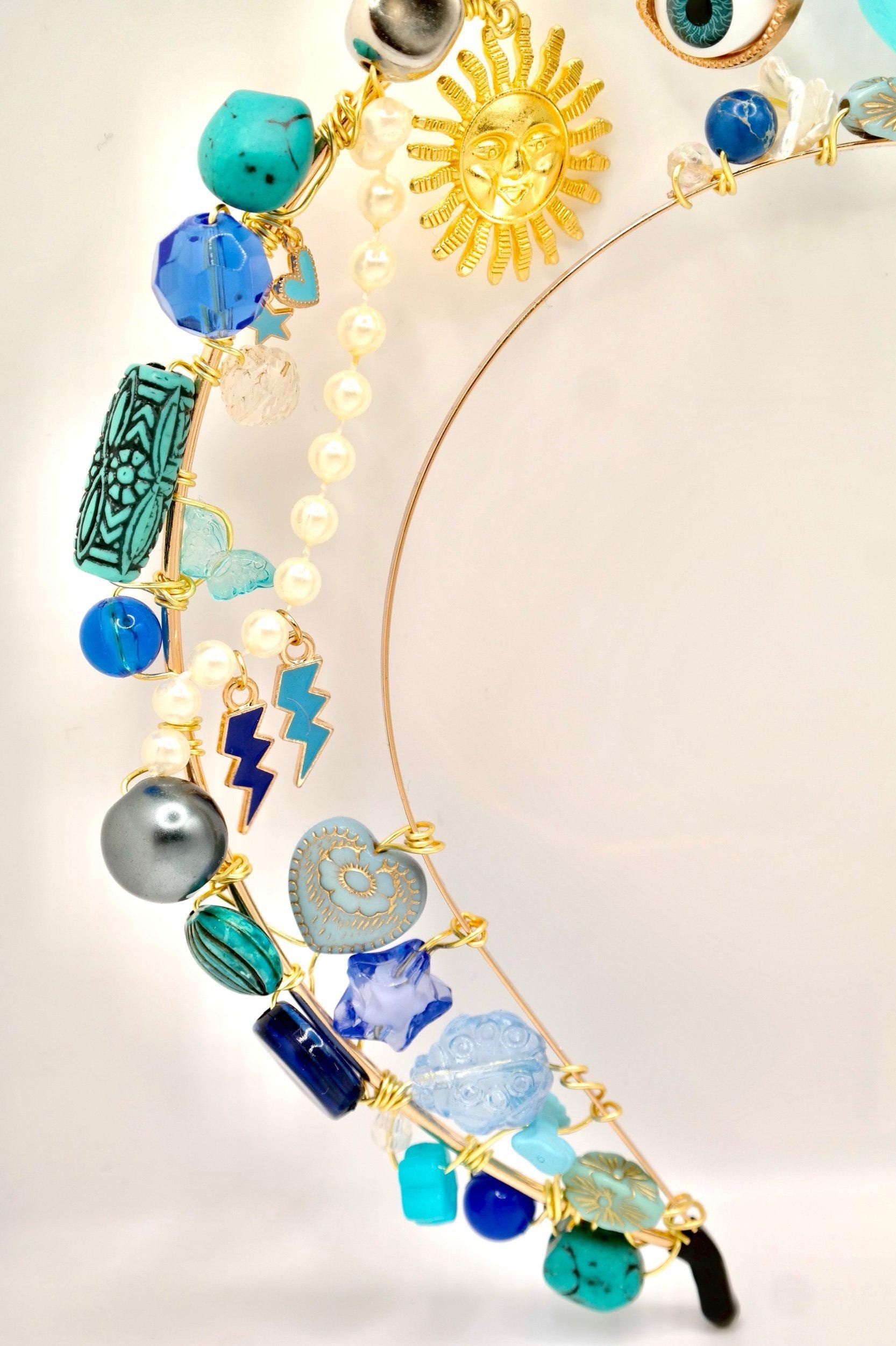 Handmade Fit For A Mermaid Blue & Gold Headpiece Size ONE SIZE - 5 Thumbnail