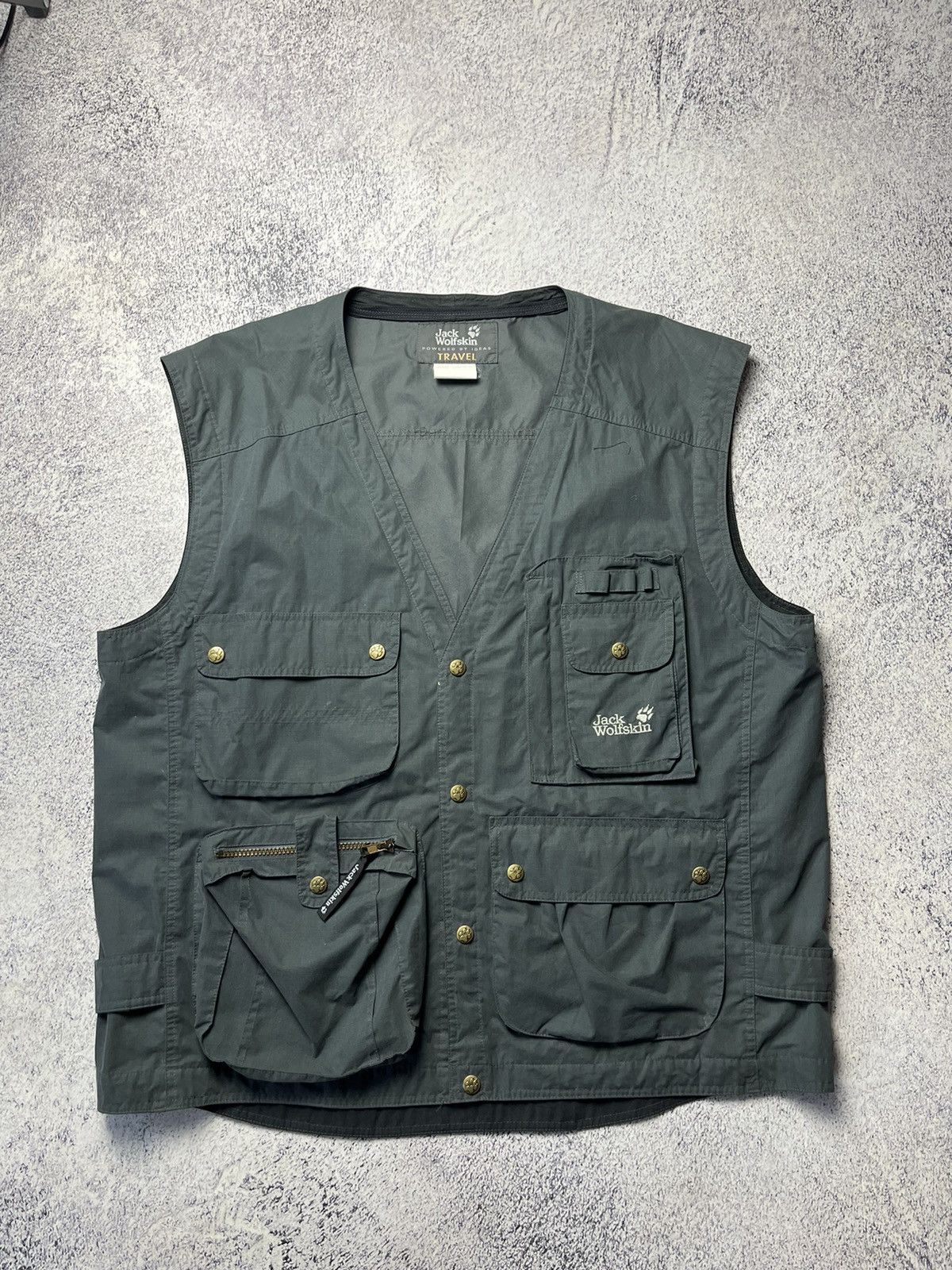 Japanese Brand Vintage Jack Wolfskin Modular tech vest Multi pockets jacket Size US L / EU 52-54 / 3 - 4 Thumbnail