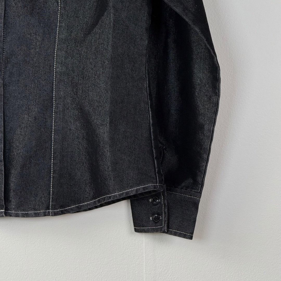 Other Vintage 90s Western Rancher Black Denim Jacket Shirt NY Jean Size L / US 10 / IT 46 - 9 Thumbnail