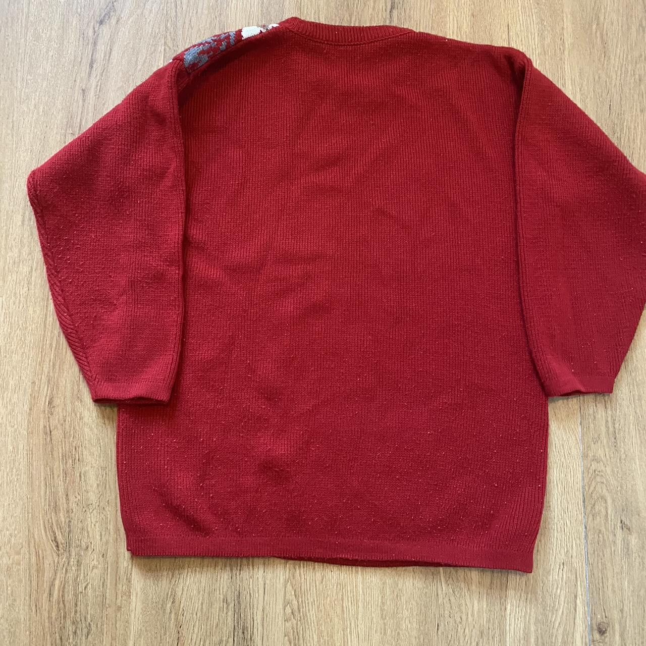 Other Red and burgundy vintage sweater with a unique Size US M / EU 48-50 / 2 - 2 Thumbnail