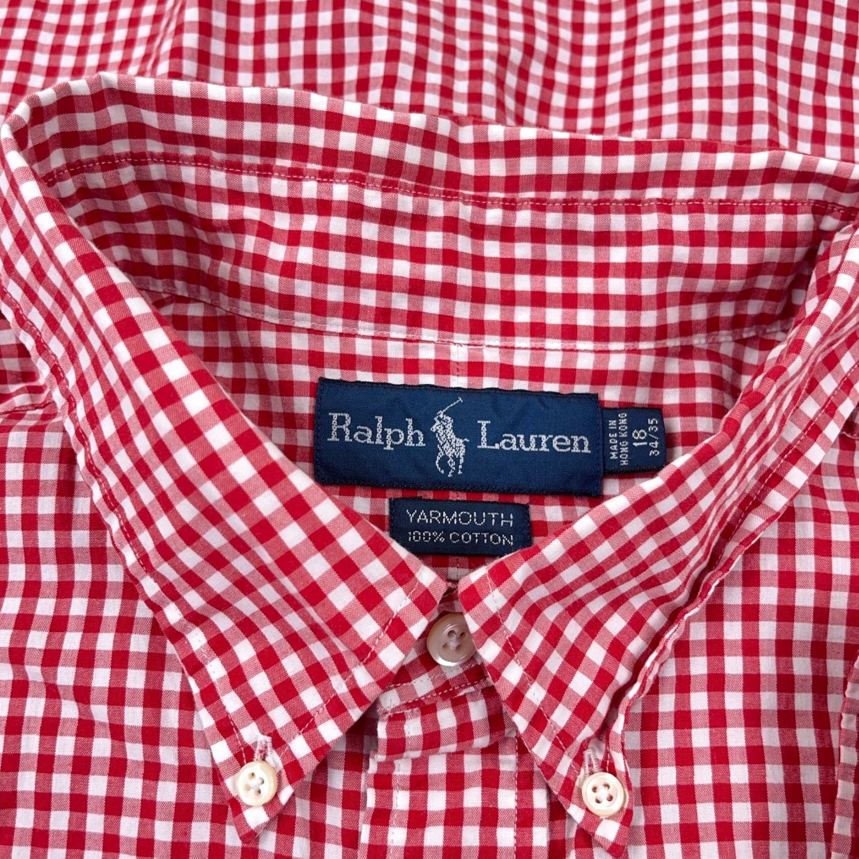 Ralph Lauren Ralph Lauren Shirt Men Red Plaid Button-Up OCBD Gingham 18 Neck Button-Down, Casual Everyday, 18, Red, Check, Classic, Preppy Mens Size US XXL / EU 58 / 5 - 6 Thumbnail