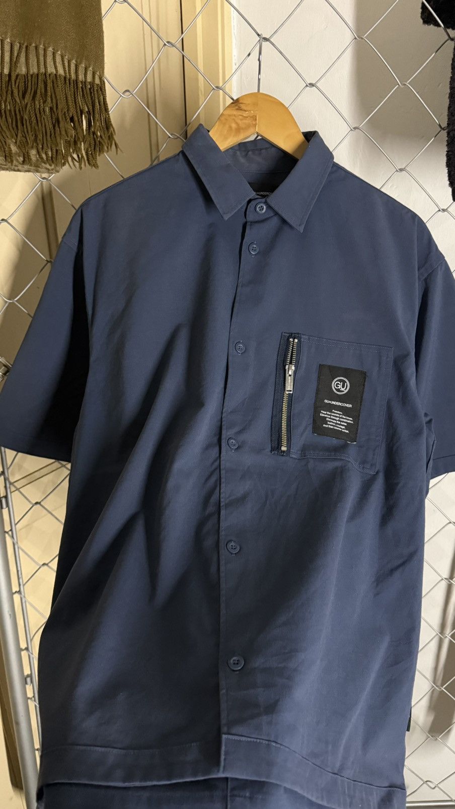 New GU UNDERCOVER Tunic Shirt M Blue GU UNDERCOVER | eBay GU x Undercover Utility Pocket Button Up Shirt Blue