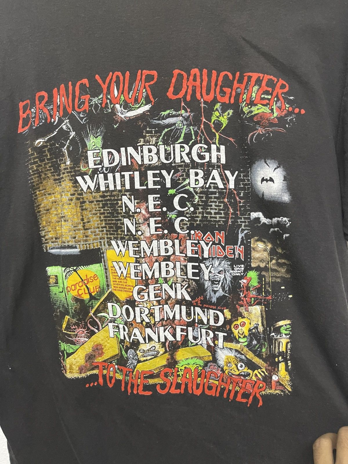 Band Tees × Iron Maiden × Vintage VINTAGE IRON MAIDEN BRING YOUR DAUGHTER 1990 TOUR TSHIRT Size US L / EU 52-54 / 3 - 10 Thumbnail