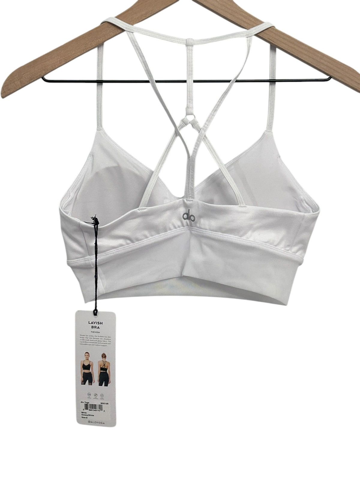 Alo Yoga Alo Yoga White Lavish Sports Bra Glossy White S NWT Size S / US 4 / IT 40 - 6 Thumbnail