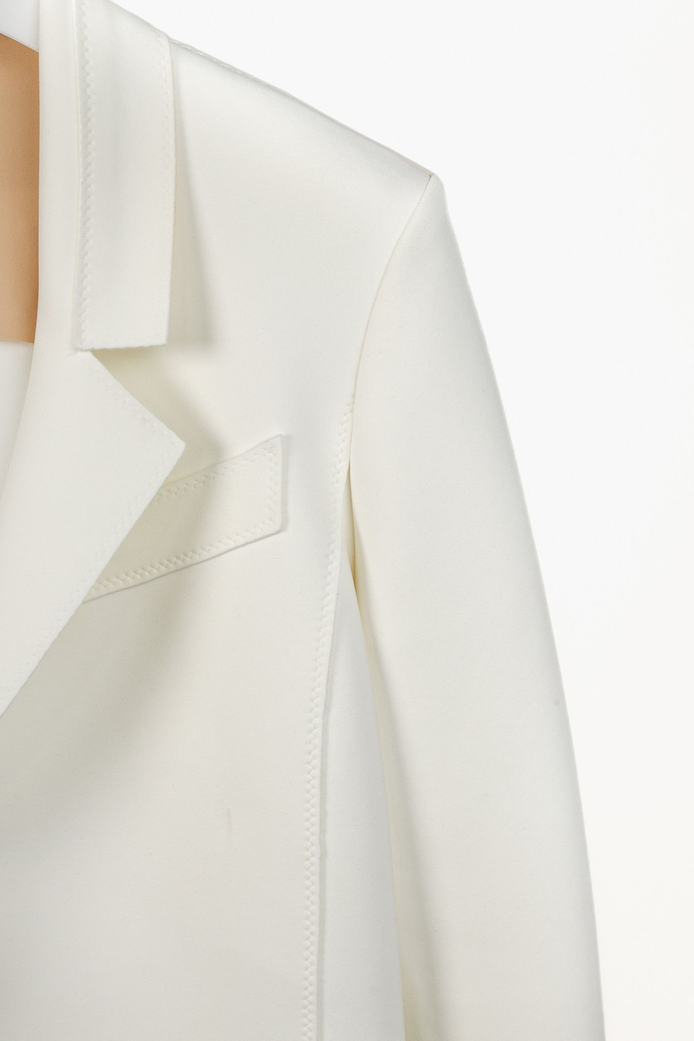 Marie Saint Pierre Marie Saint Pierre White Scuba Neoprene Blazer Jacket Size M / US 6-8 / IT 42-44 - 5 Thumbnail