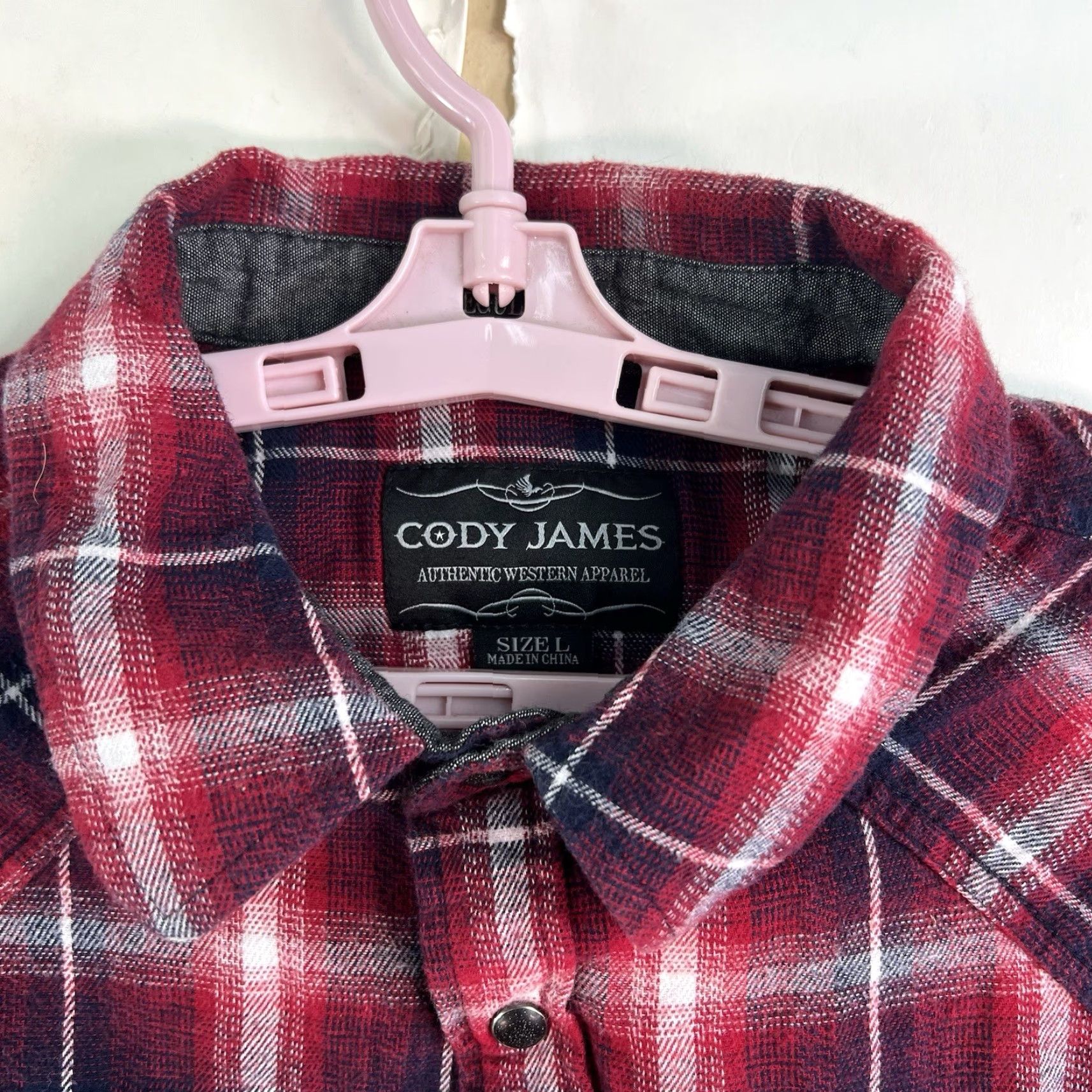 Vintage VINTAGE Pearl Plaid Western Flannel Shirt Men’s L Red Pearl Snap Button-Up Long Sleeve Size US L / EU 52-54 / 3 - 3 Thumbnail
