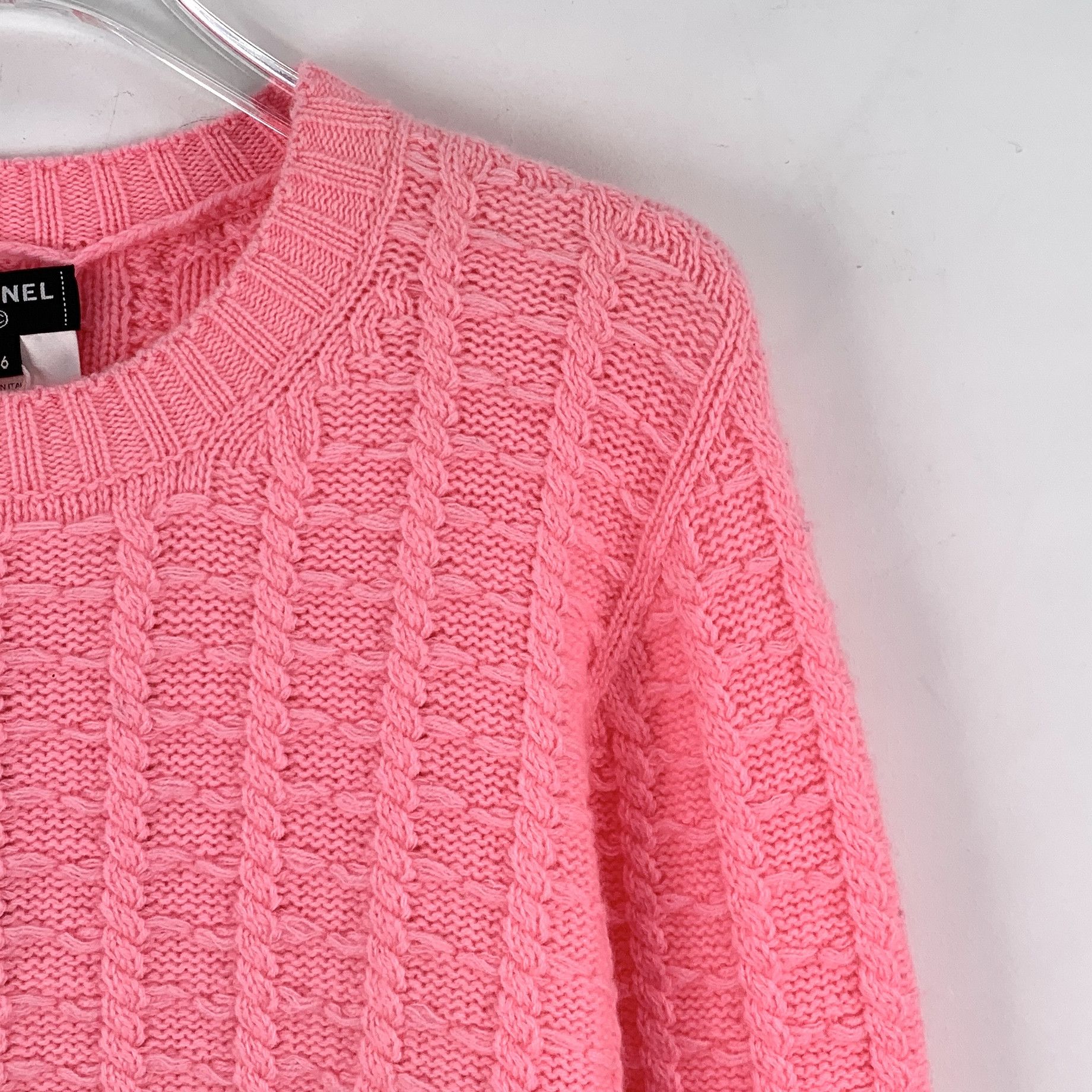 Chanel Chanel Cable Knit Wool Sweater Pink (36) Size XS / US 0-2 / IT 36-38 - 3 Thumbnail
