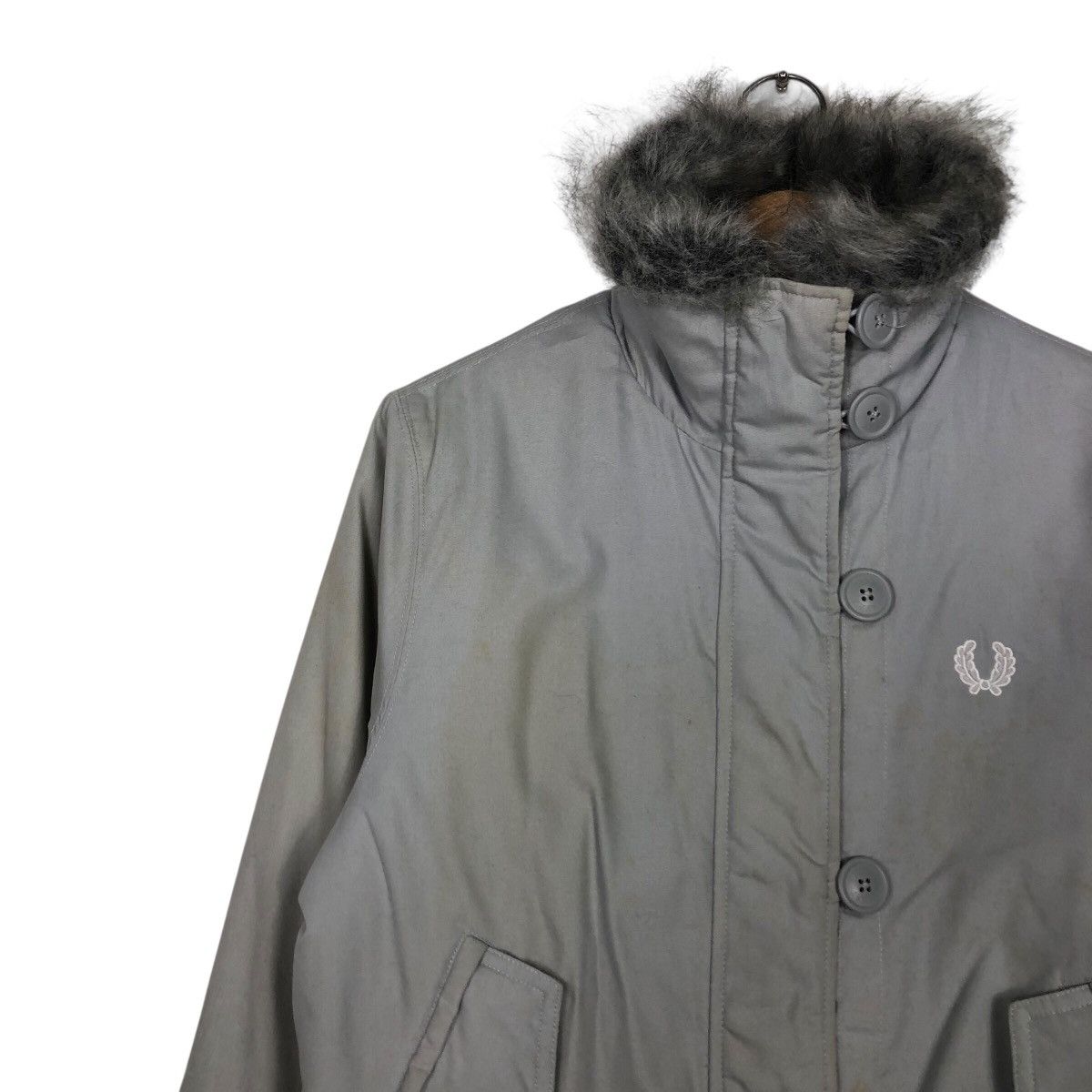Fred Perry 📌Vintage Biker Jacket Rich Grey Fred Perry Mink Fur Collar Size US M / EU 48-50 / 2 - 8 Thumbnail