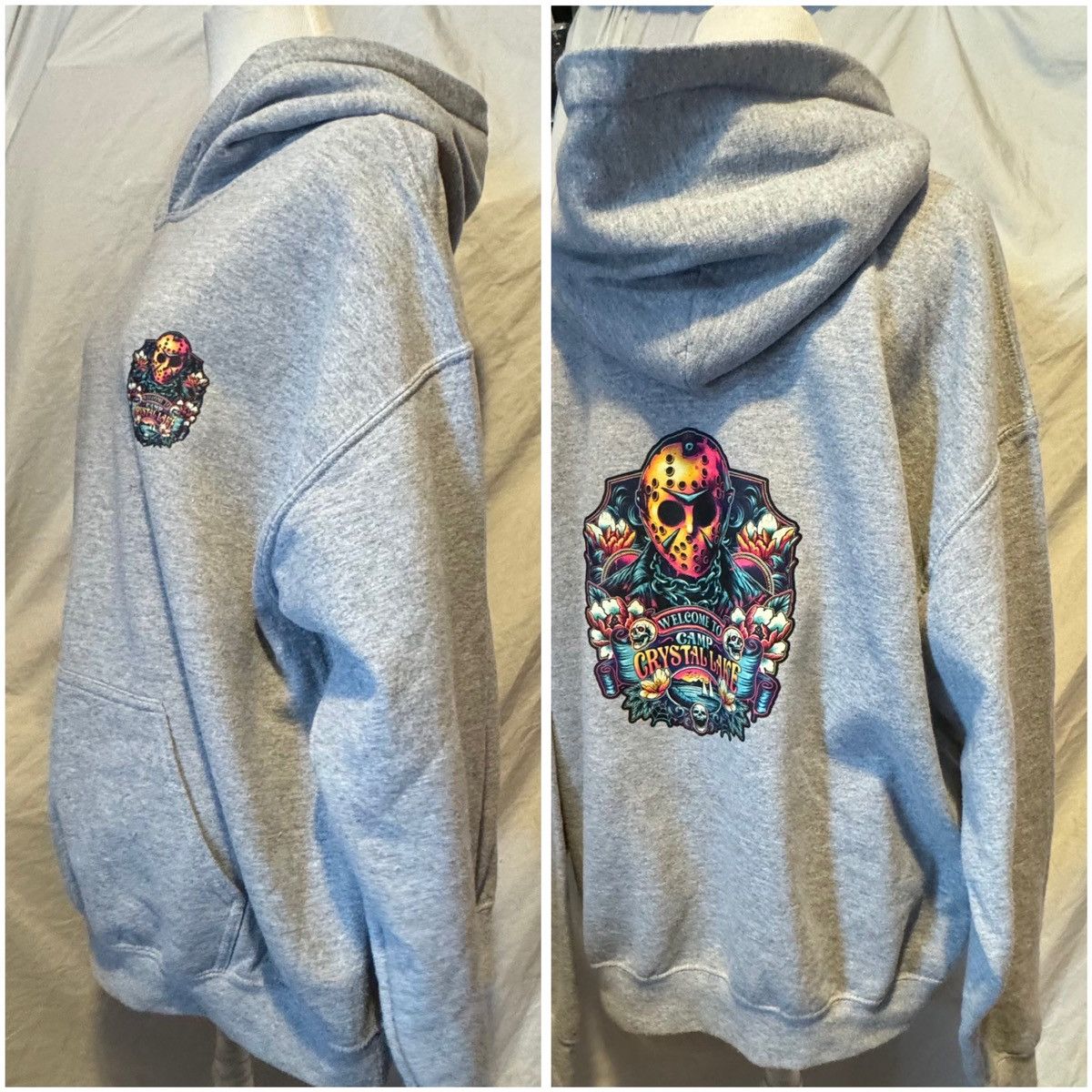 Gildan Camp Crystal Lake, Unisex, Horror Movie Theme Hoodie Size US L / EU 52-54 / 3 - 4 Thumbnail