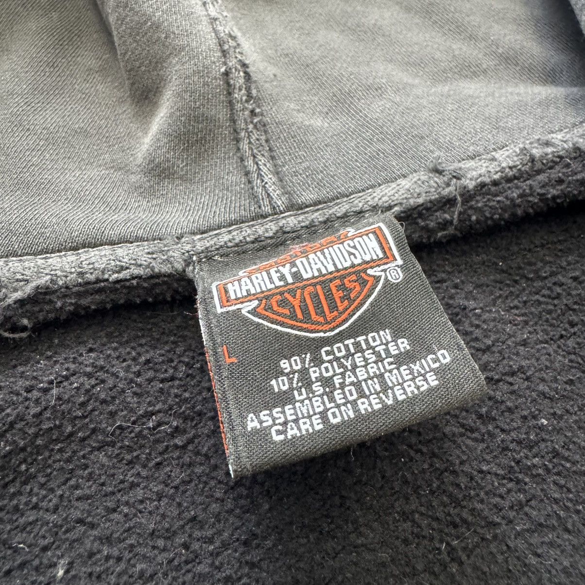 Harley Davidson Vintage Faded Harley Davidson Black Flame Sleeve Zip Hoodie Size US L / EU 52-54 / 3 - 10 Thumbnail
