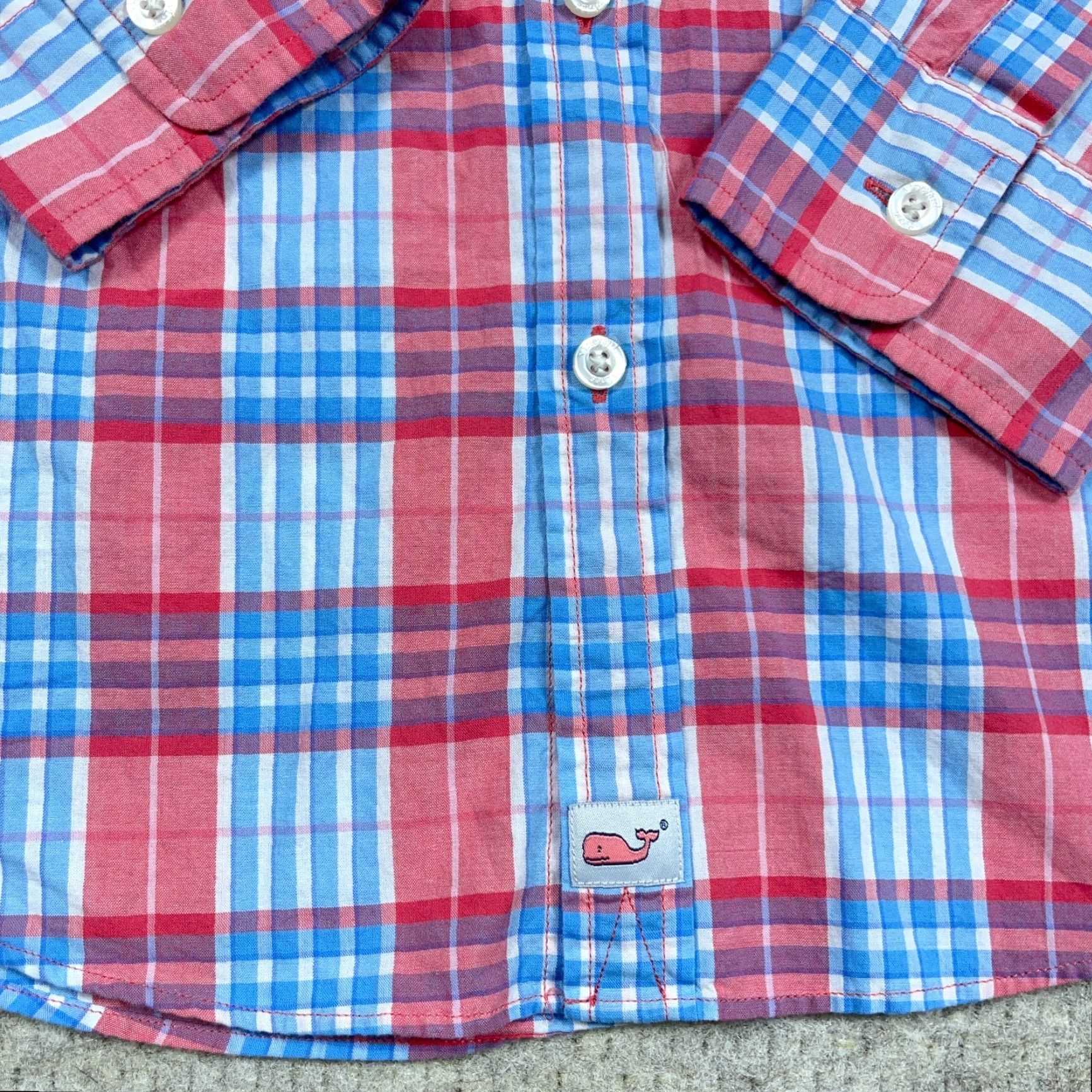 Vineyard Vines VINEYARD VINES Murray Shirt Button-Up Plaid Blue Pink Slim Fit Men M Size 40R - 5 Thumbnail