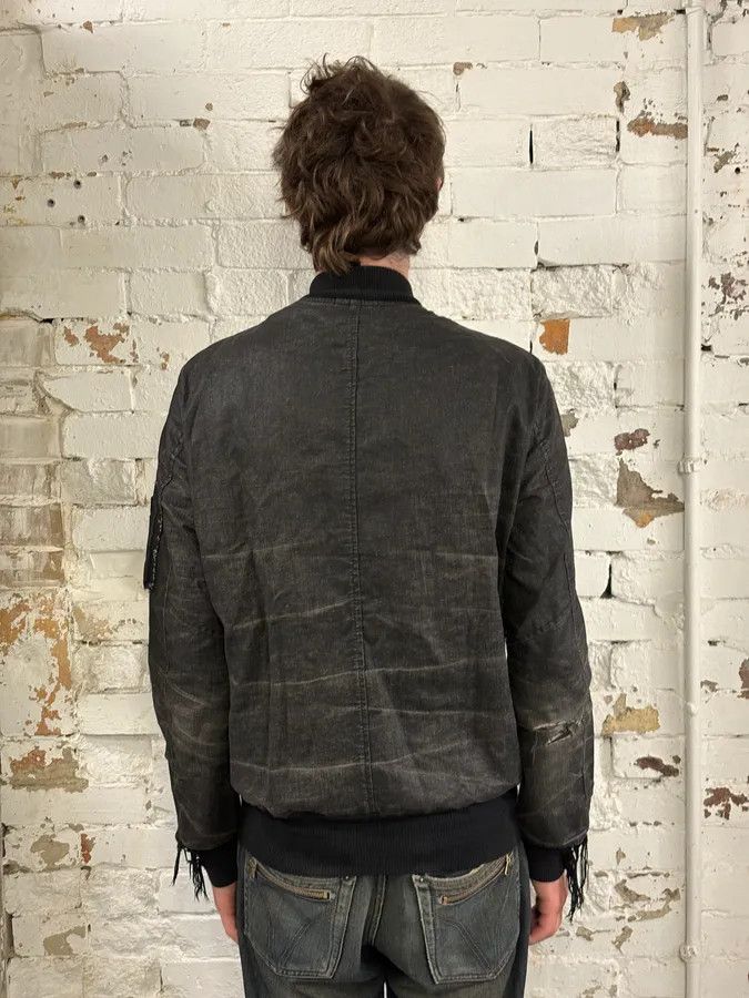 Giorgio Brato 2000s Giorgio Brato Black Faded Distressed Leather Bomber Jacket Size US M / EU 48-50 / 2 - 3 Thumbnail