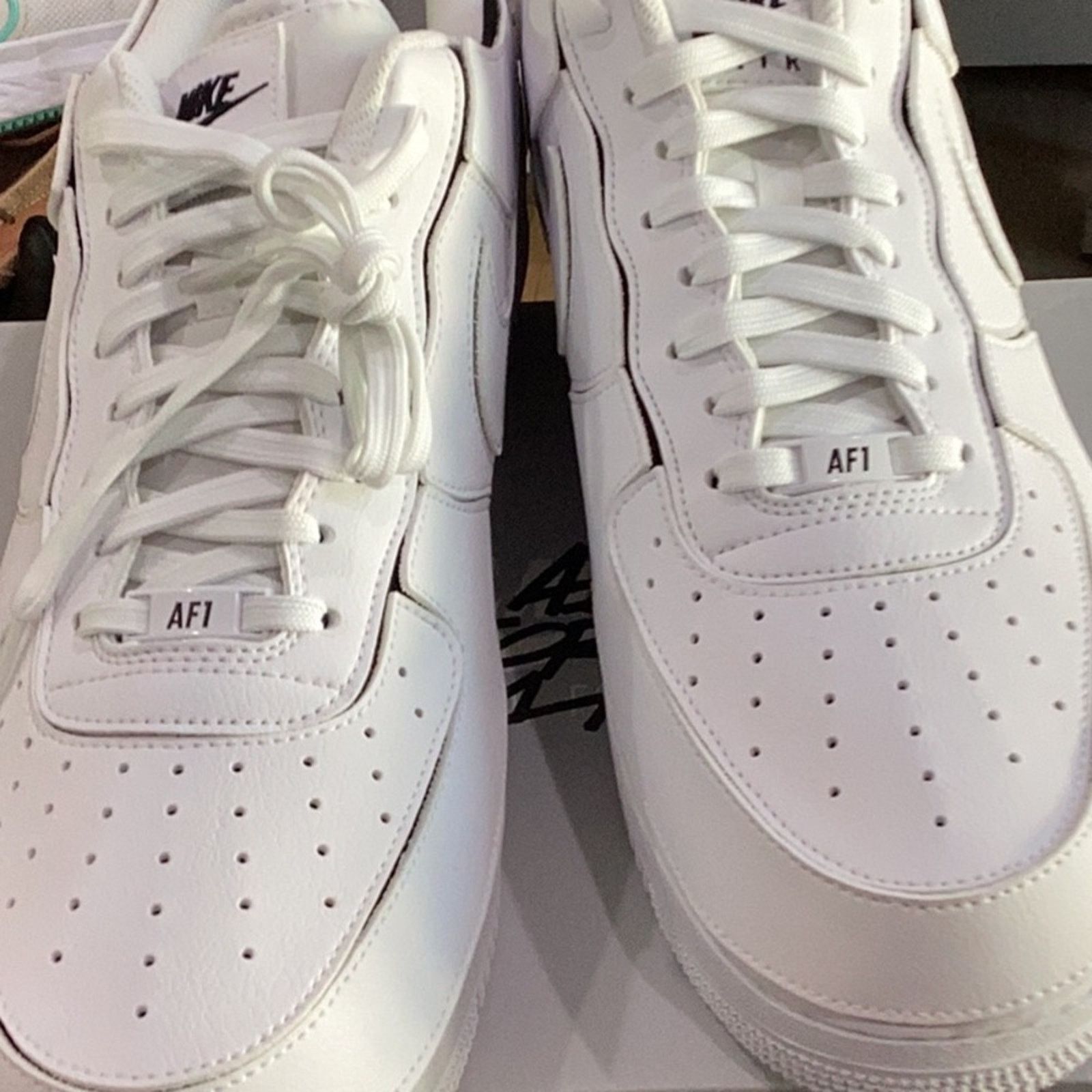 Nike Nike AF1 - 1/1 White with Black + Cosmic Patches sz 14 Size US 14 / EU 47 - 7 Thumbnail