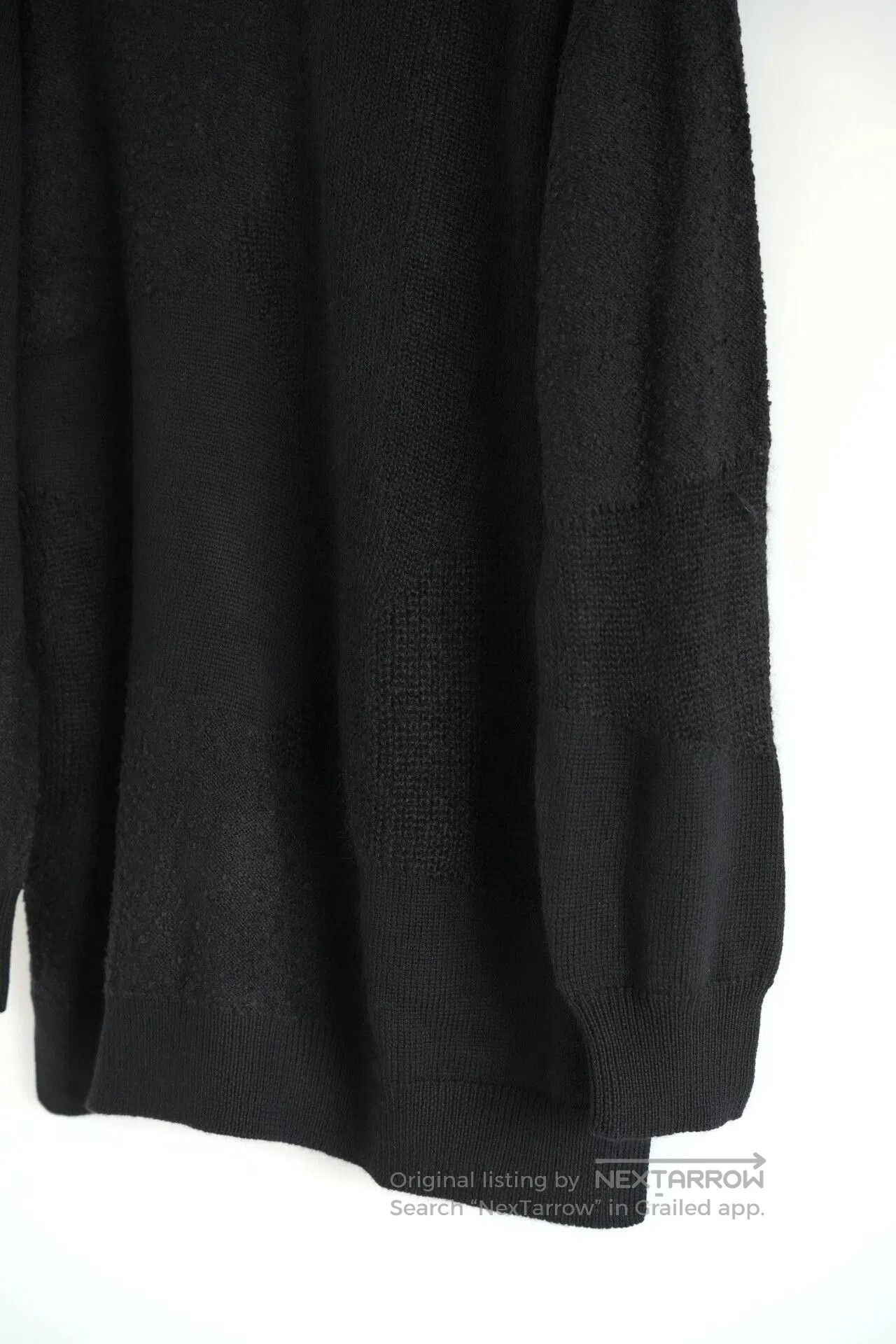 Yohji Yamamoto black oversized textured sweater. Size US L / EU 52-54 / 3 - 5 Thumbnail