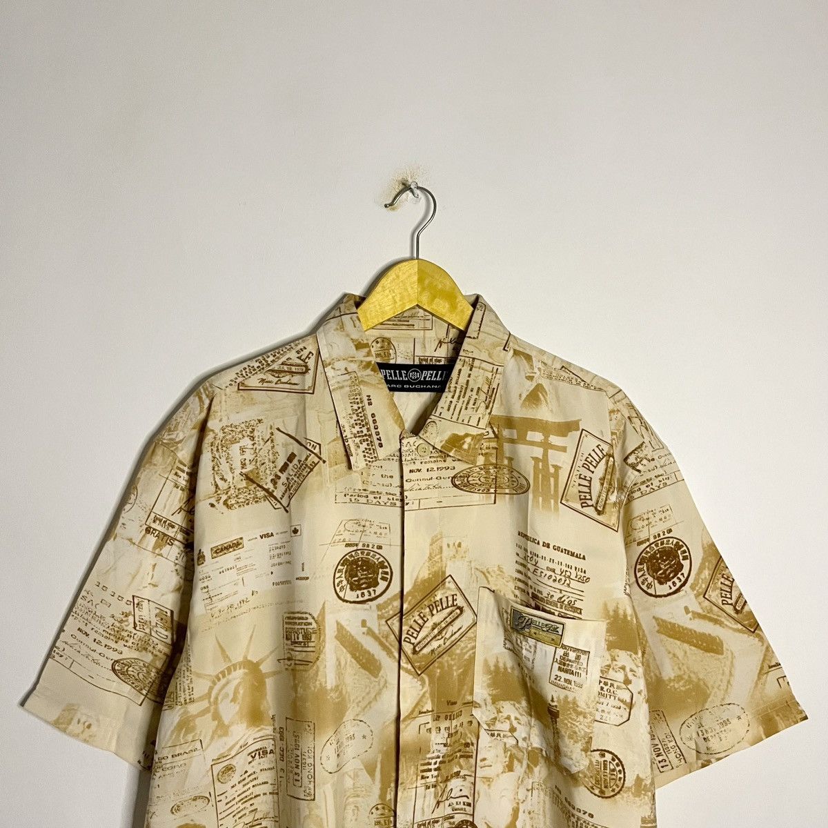 Pelle Pelle Pelle Pelle Newspaper Print Button Up Shirt Vintage 90s Size US XL / EU 56 / 4 - 2 Thumbnail