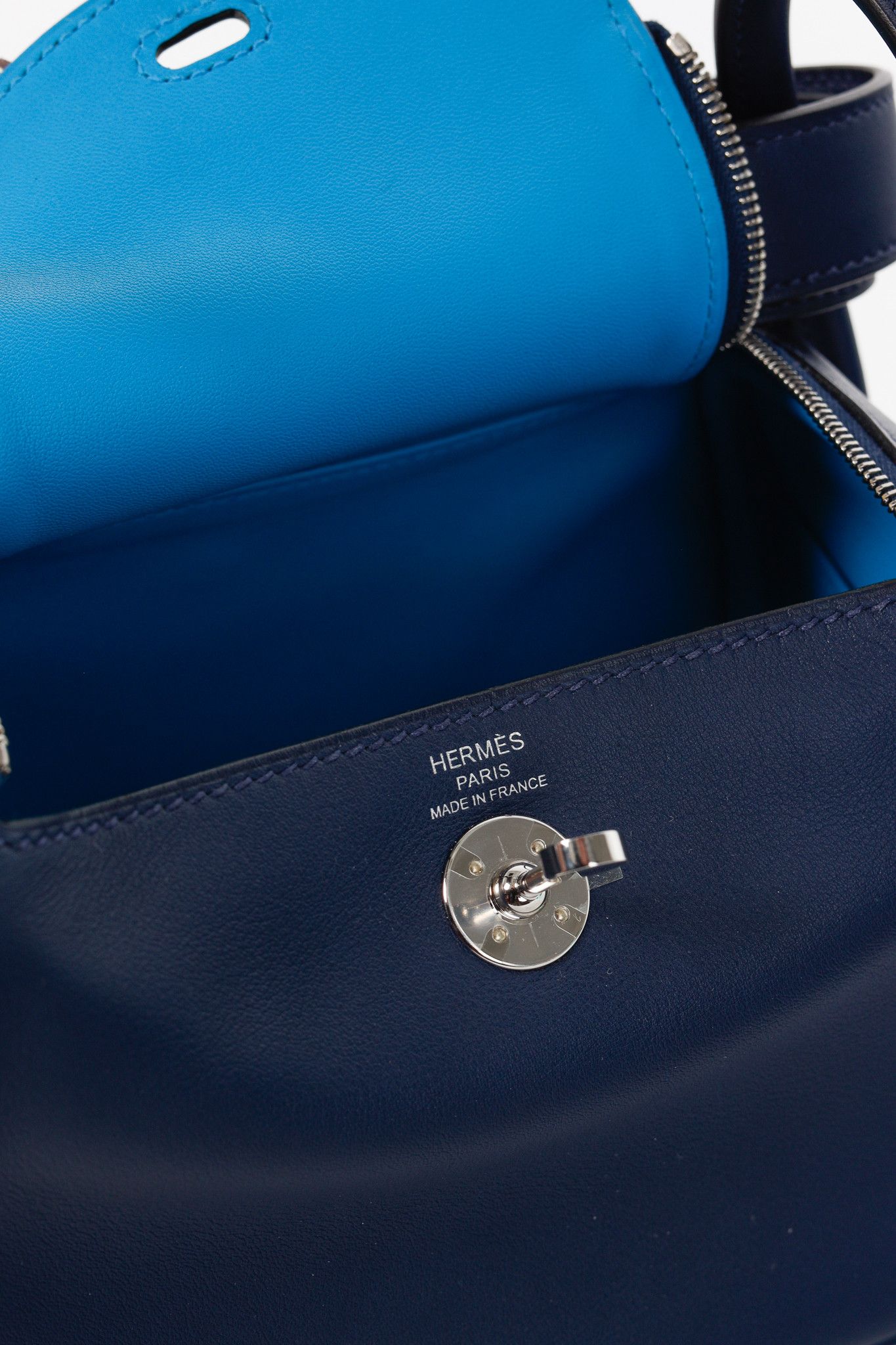 Hermes Hermes Lindy II Mini Verso Bleu Navy Swift Shoulder Bag Size ONE SIZE - 11 Thumbnail