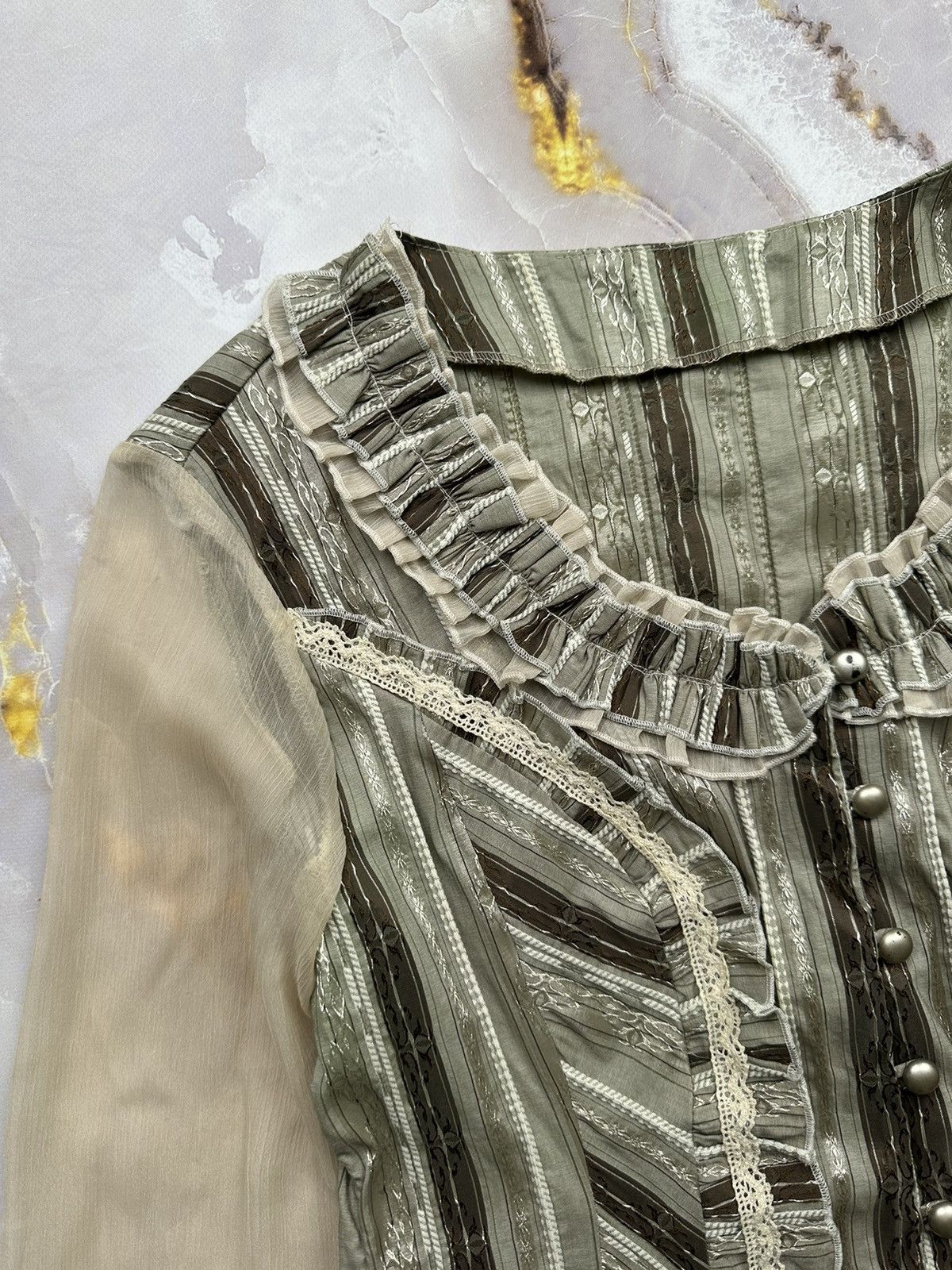 Vintage Vintage Blouse With Mesh Sleeves (V2) Size M / US 6-8 / IT 42-44 - 2 Thumbnail