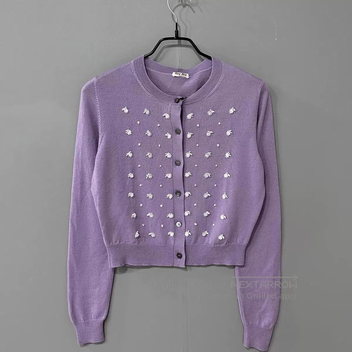 Miu Miu miumiu purple cardigan with embellishments. Size M / US 6-8 / IT 42-44 - 1 Thumbnail