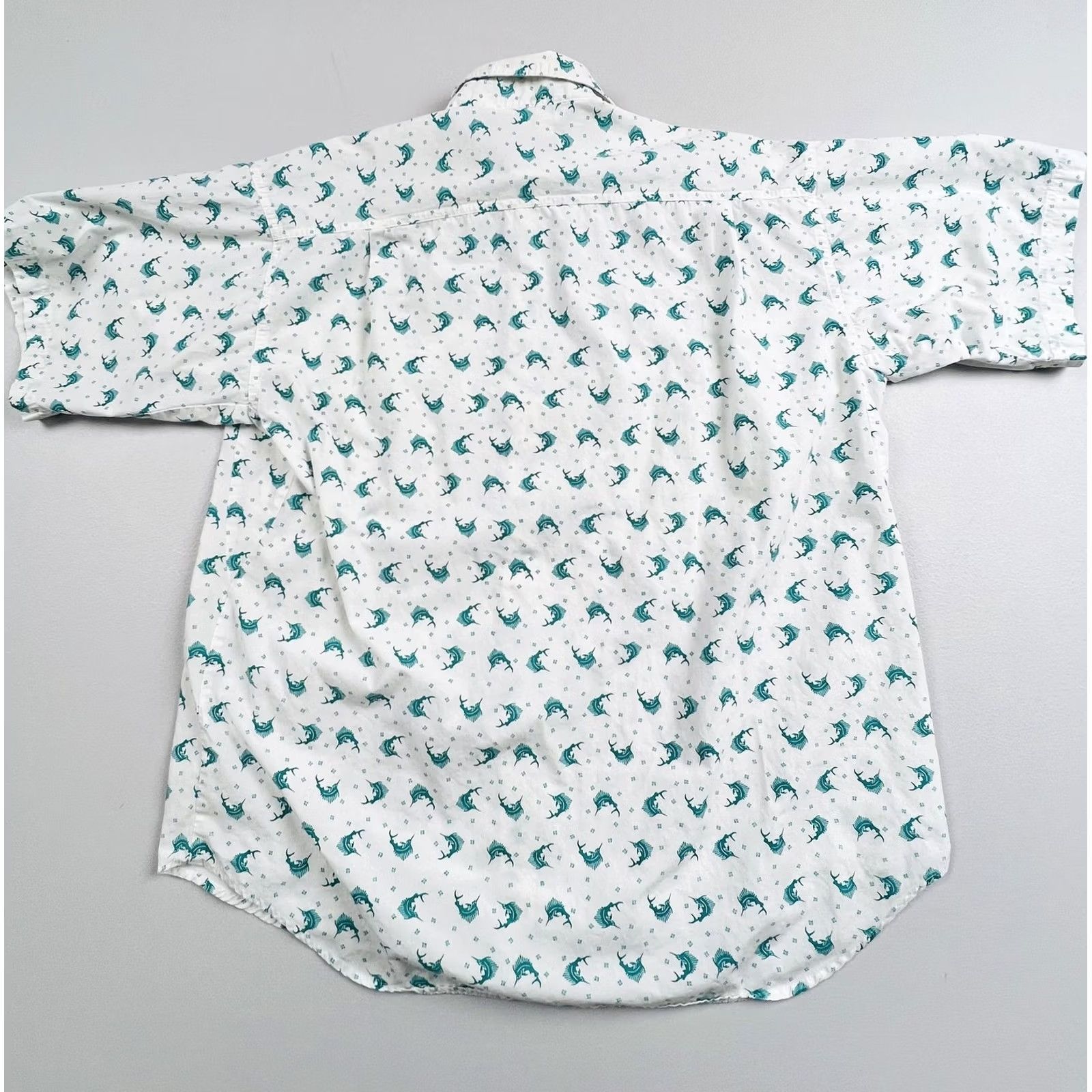 Vintage Columbia Shirt Mens L White Fish Print Short Sleeve Button Up Outdoor Fishing Size US L / EU 52-54 / 3 - 2 Thumbnail