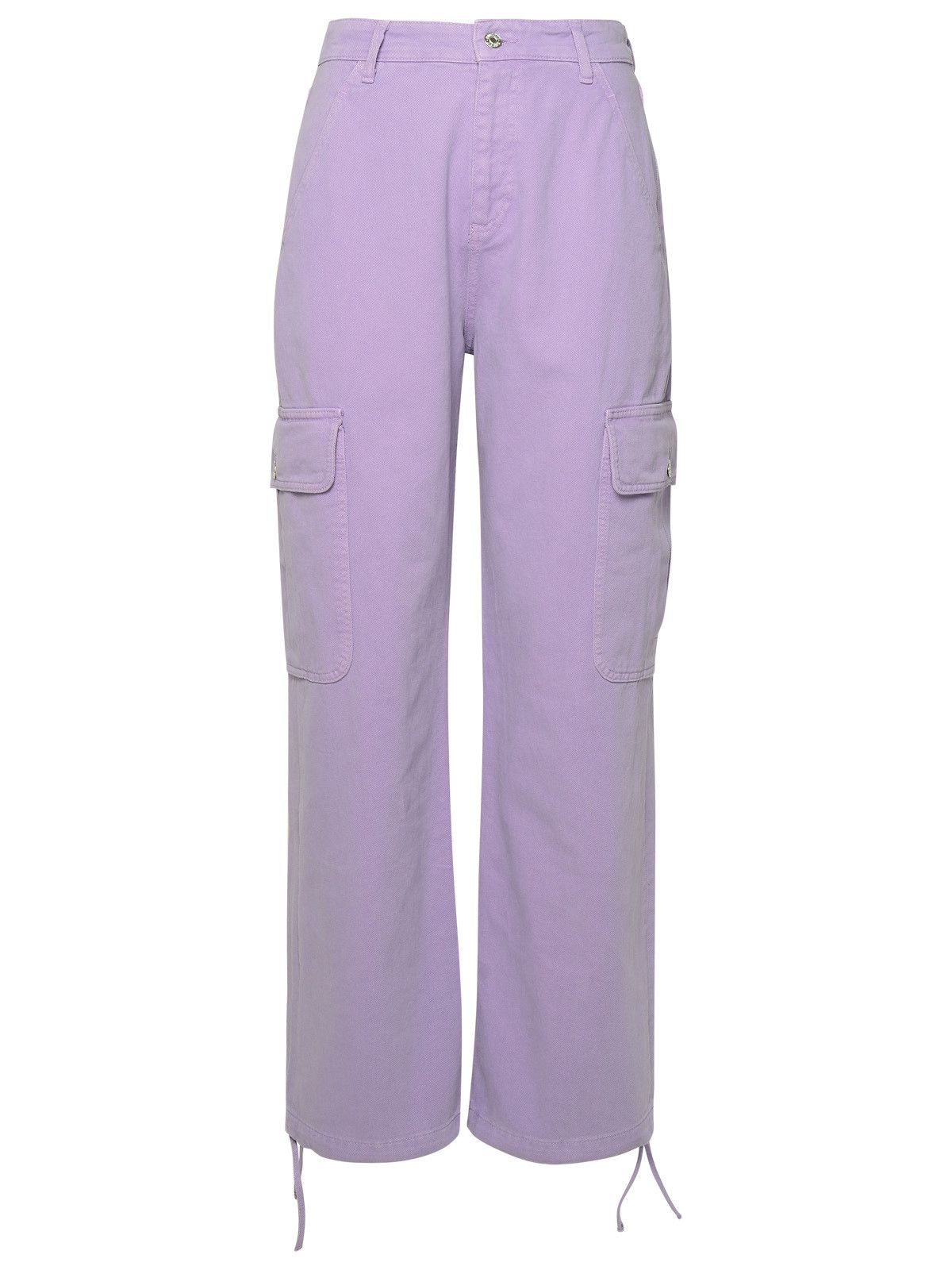 image of Moschino Jeans Lilac Cotton Cargo Pants in Liliac, Women's (Size 26)