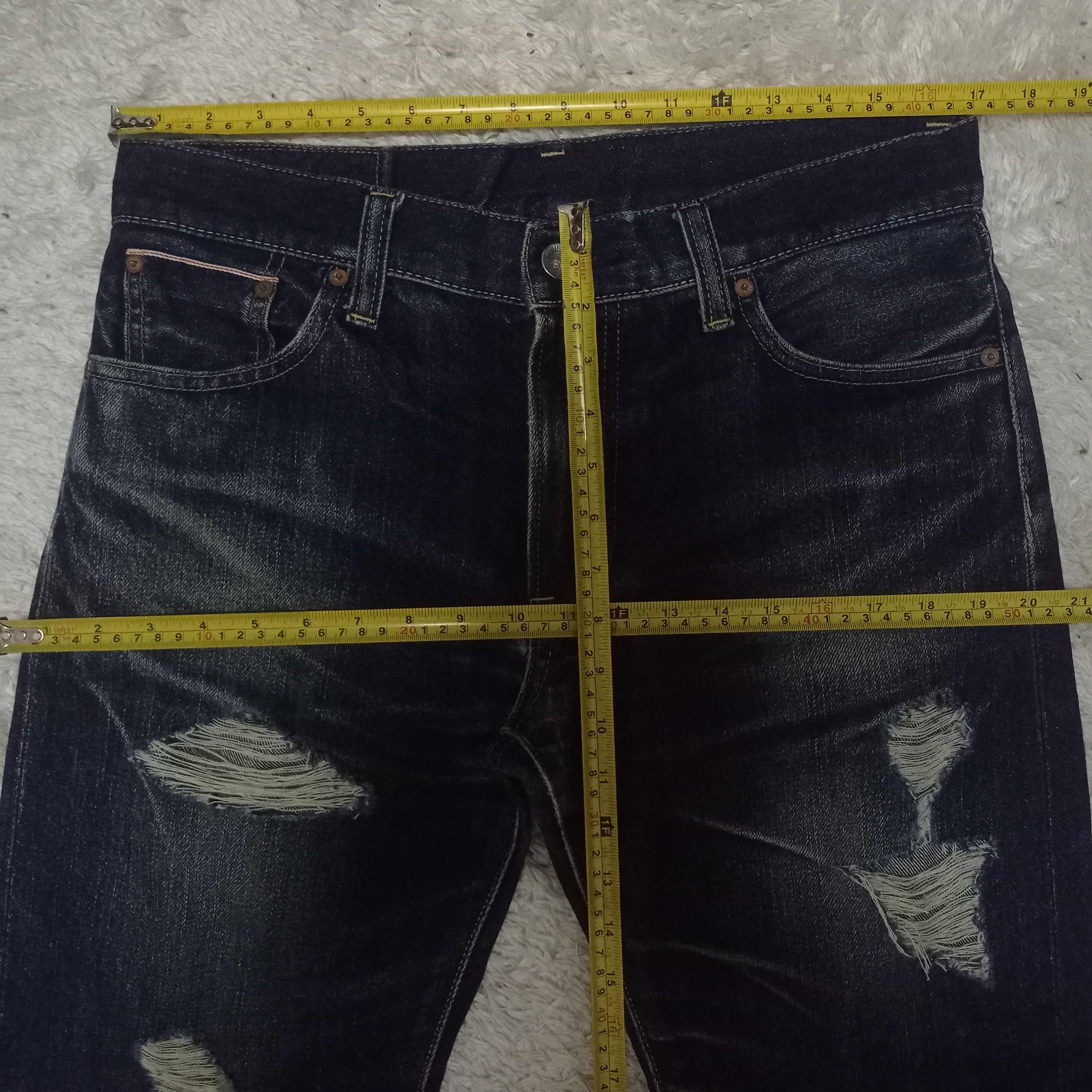 Uniqlo Vintage Japanese Uniqlo Selvedge Distressed Baggy Jeans Size US 34 / EU 50 - 7 Thumbnail