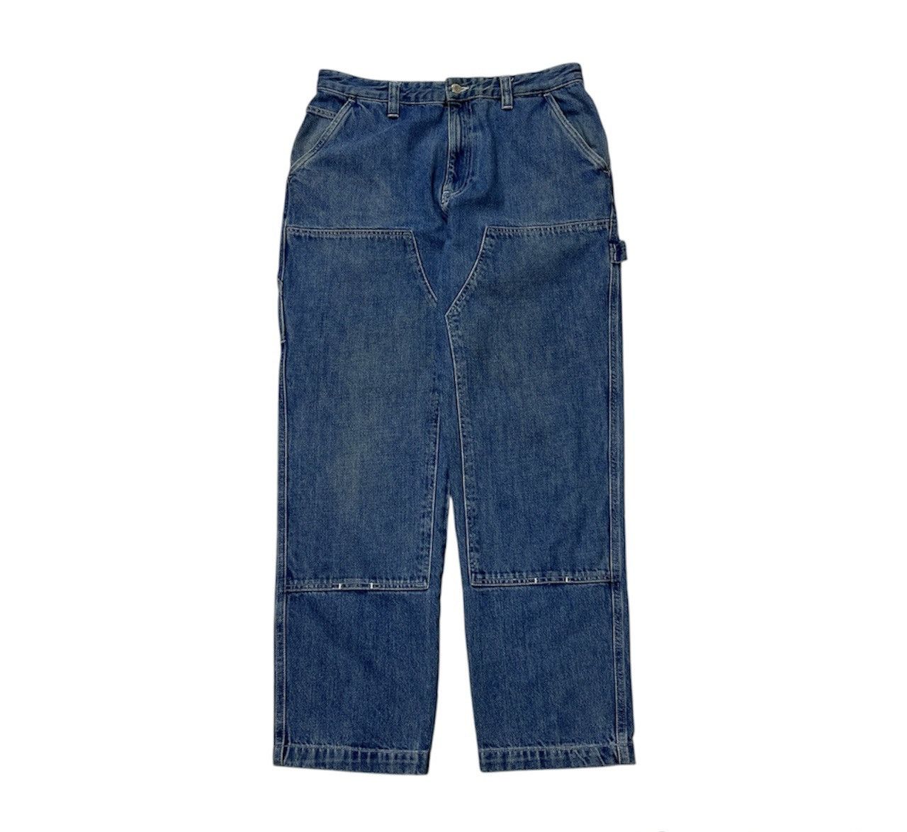Stussy × Vintage Stussy workgear navy denim double knee baggy jeans pants 34 Size US 34 / EU 50 - 2 Thumbnail