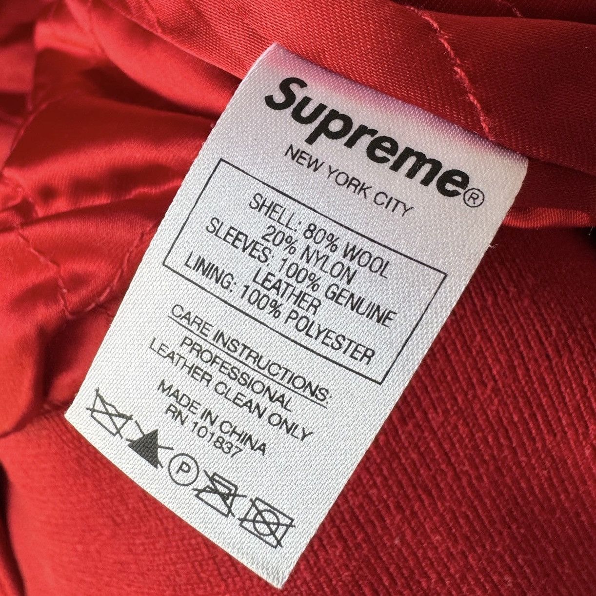 Supreme Supreme FW18 Bone Varsity Jacket Size US M / EU 48-50 / 2 - 4 Thumbnail