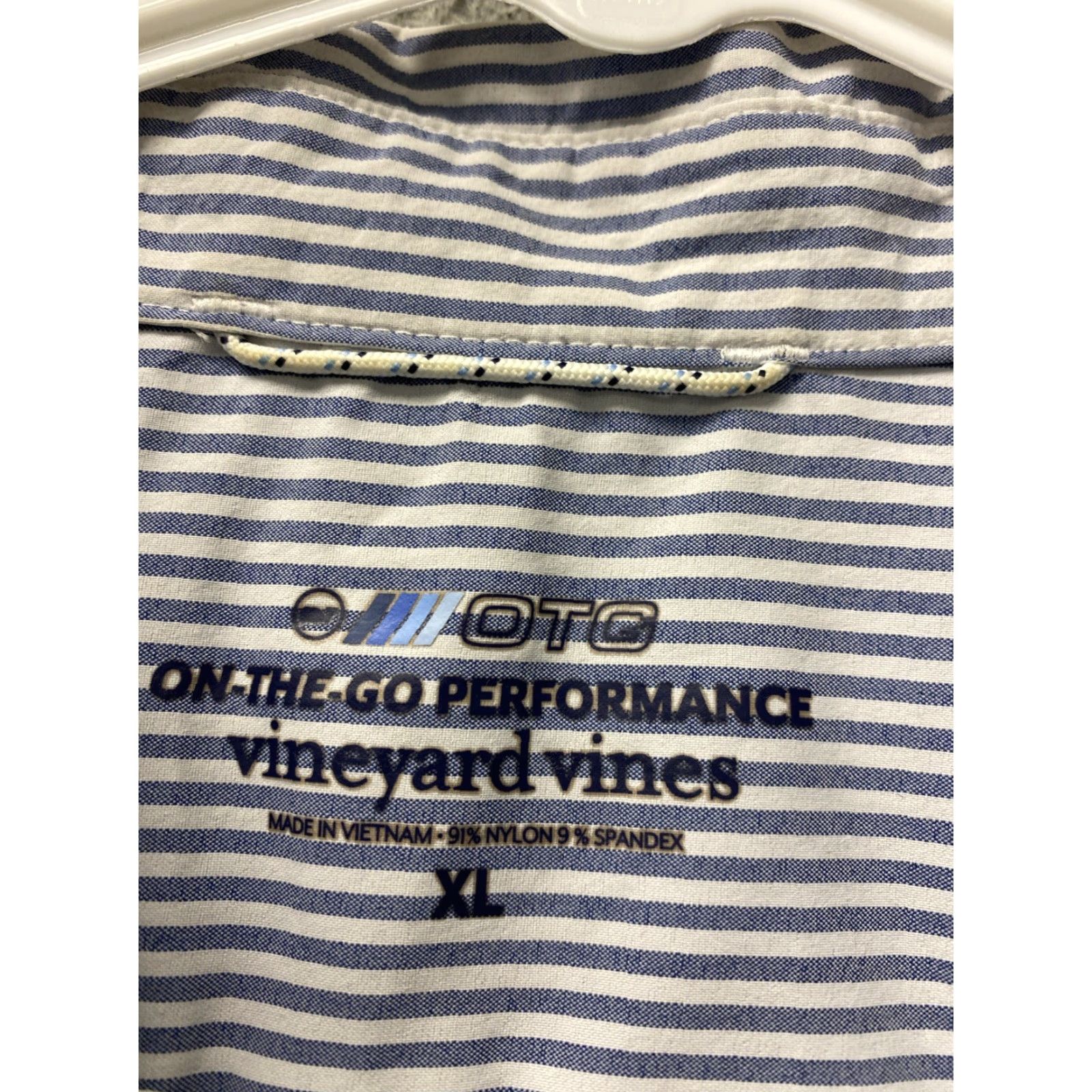 Vineyard Vines Vineyard Vines Dress Shirt Men XL Navy Striped Slim Fit Button Up Casual Formal Business Size 46R - 7 Thumbnail