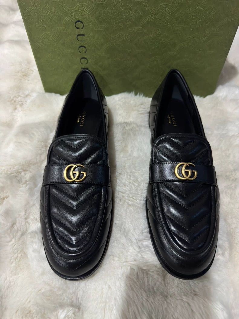 Gucci Gucci GG Logo Leather Loafers - dmc Size US 10.5 / EU 43-44 - 1 Thumbnail